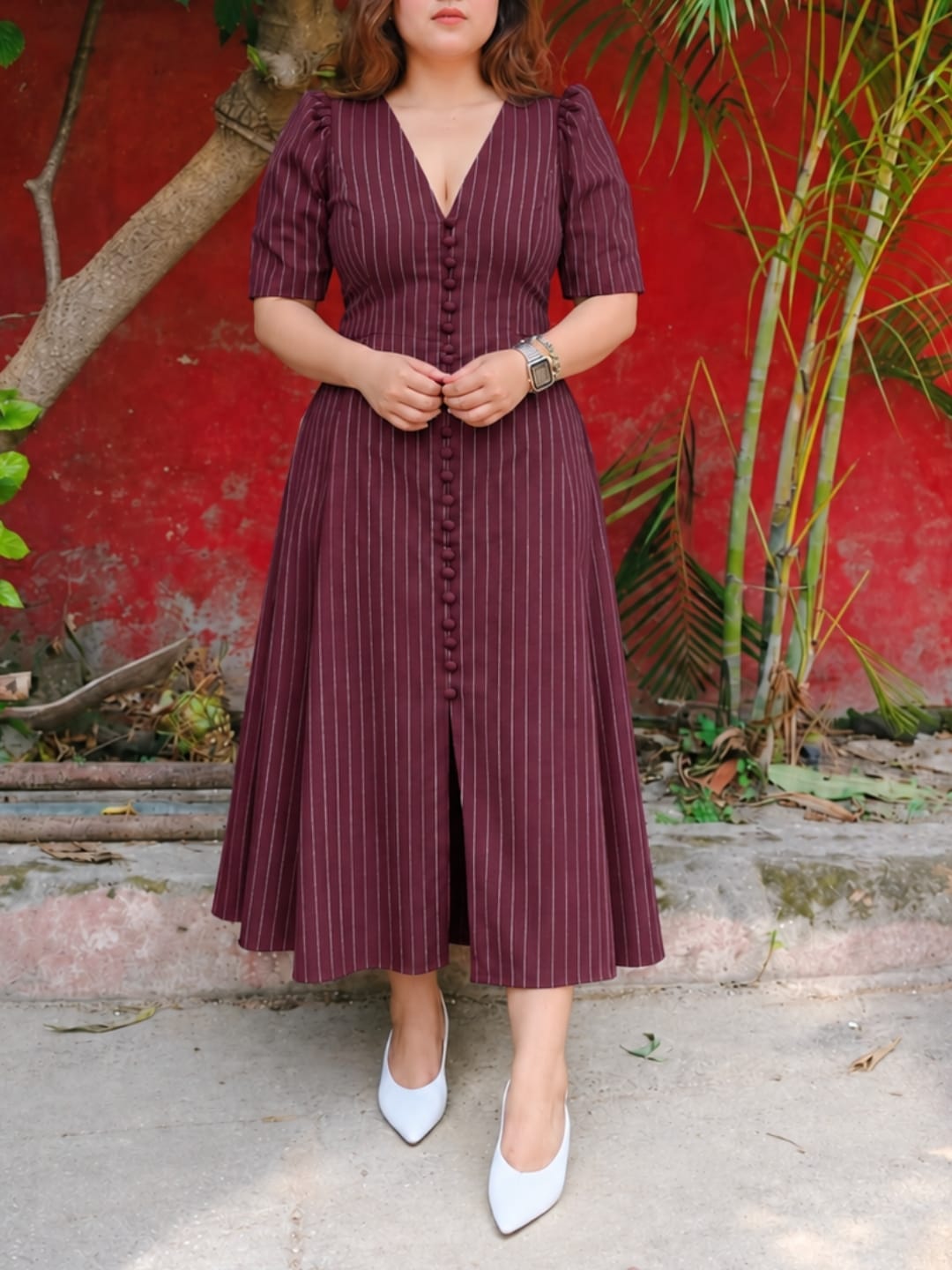 Pinstripe Megan Dress