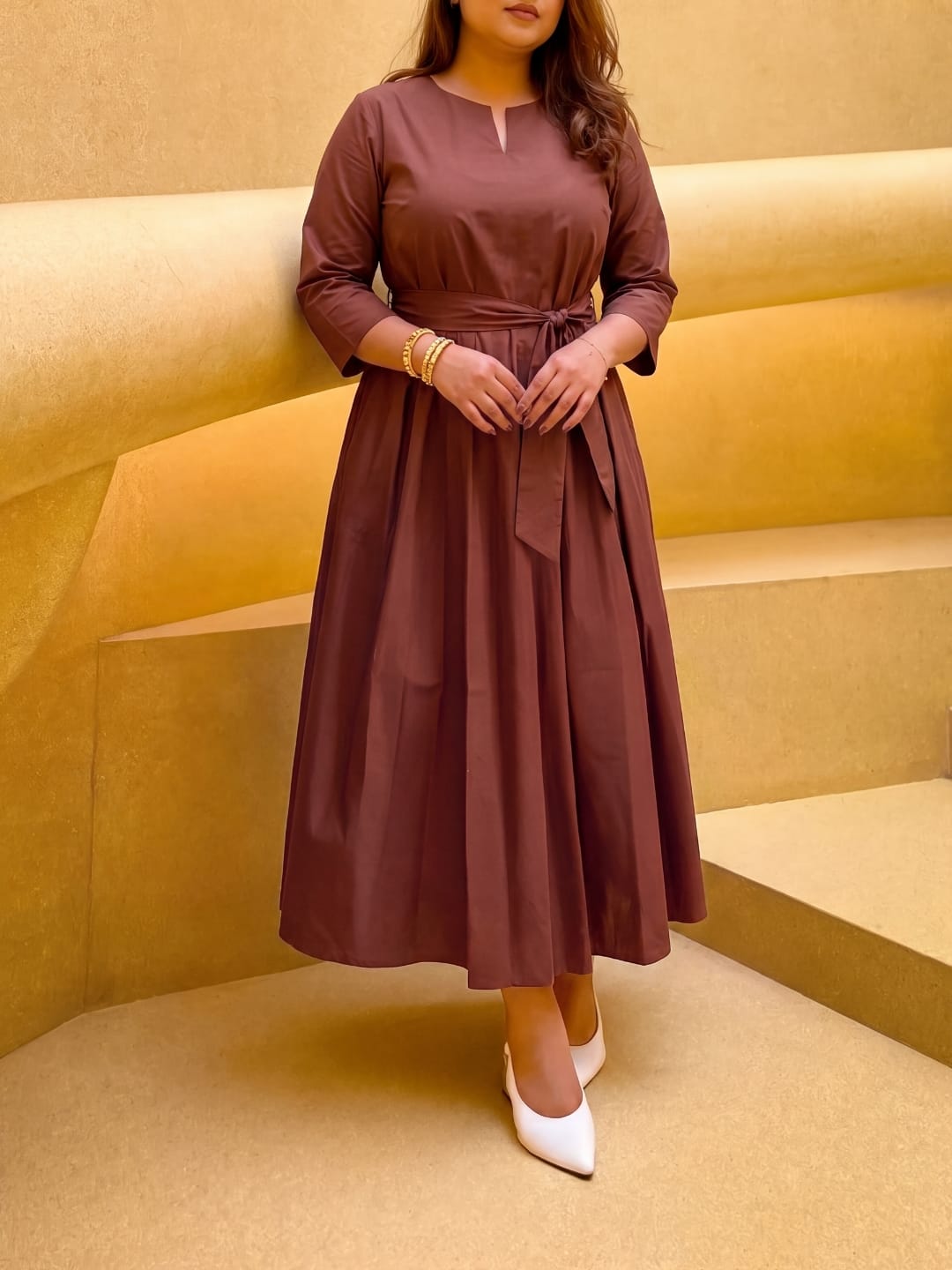 Plain Brown Vivienne Dress