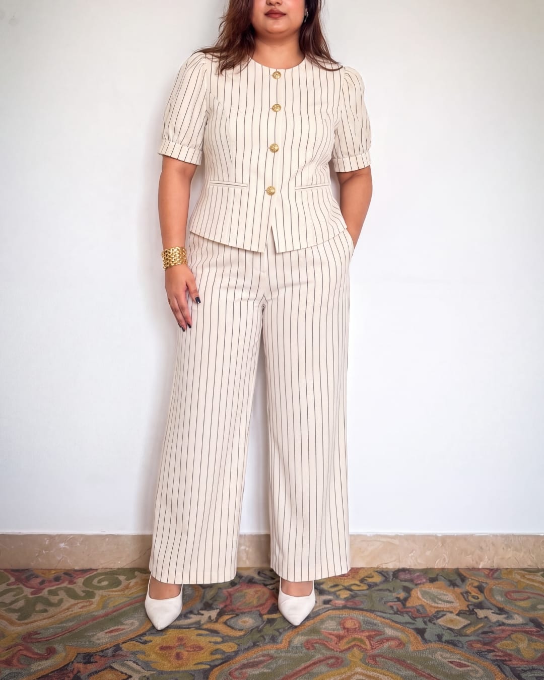 Diana Pinstripe Sleeved Set