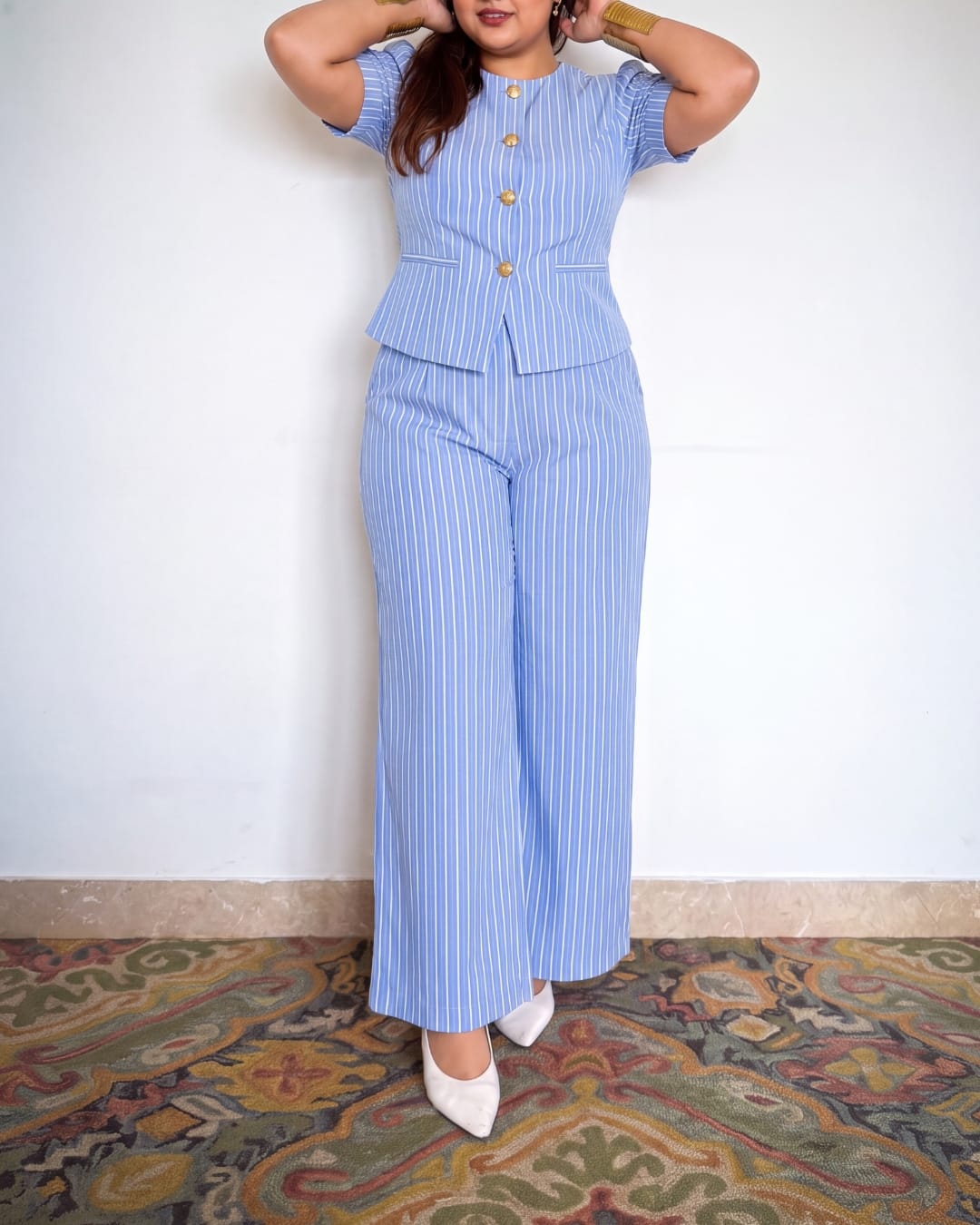 Diana Pinstripe Sleeved Set