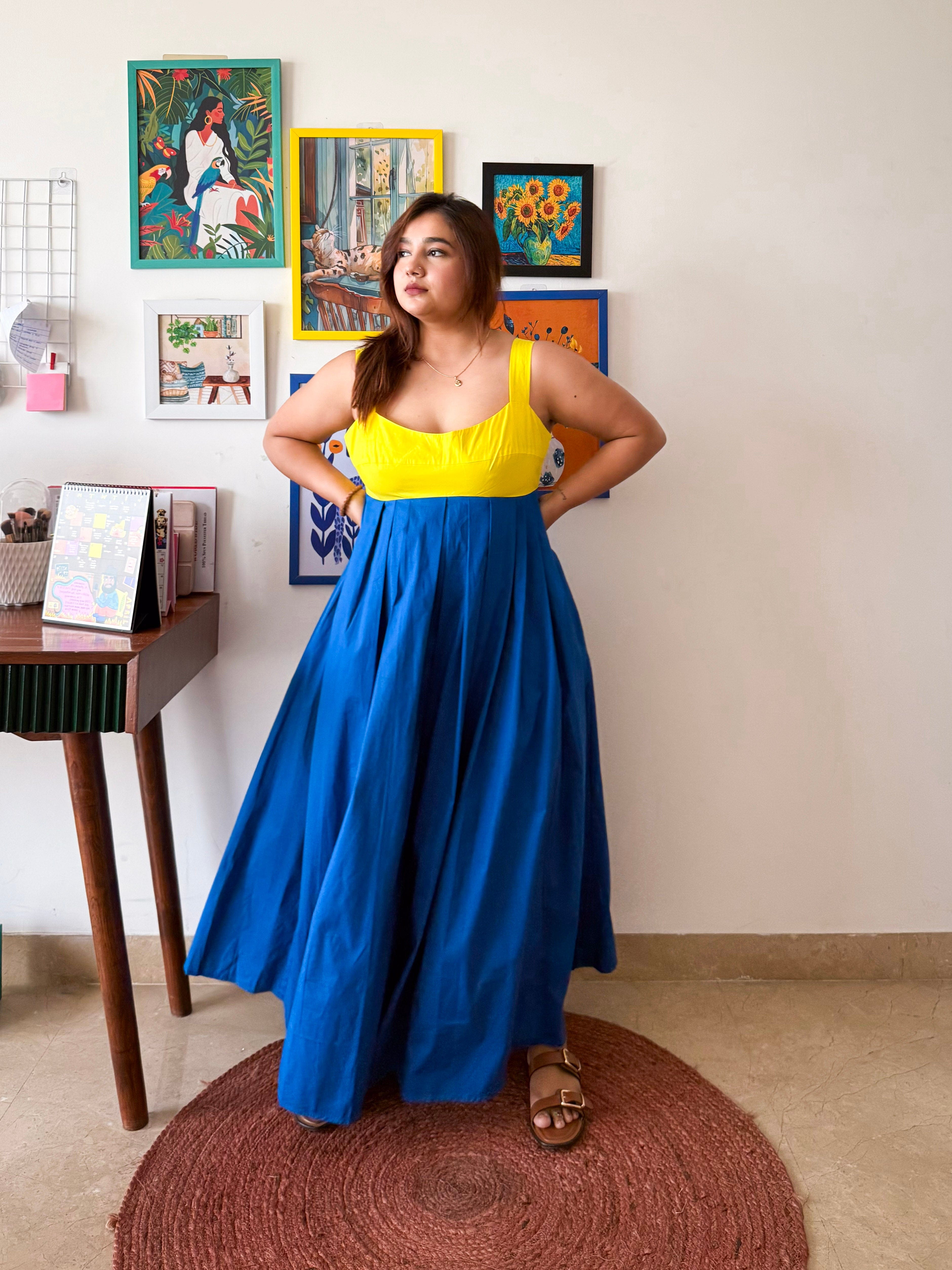 Yellow Blue Mama Mia Dress
