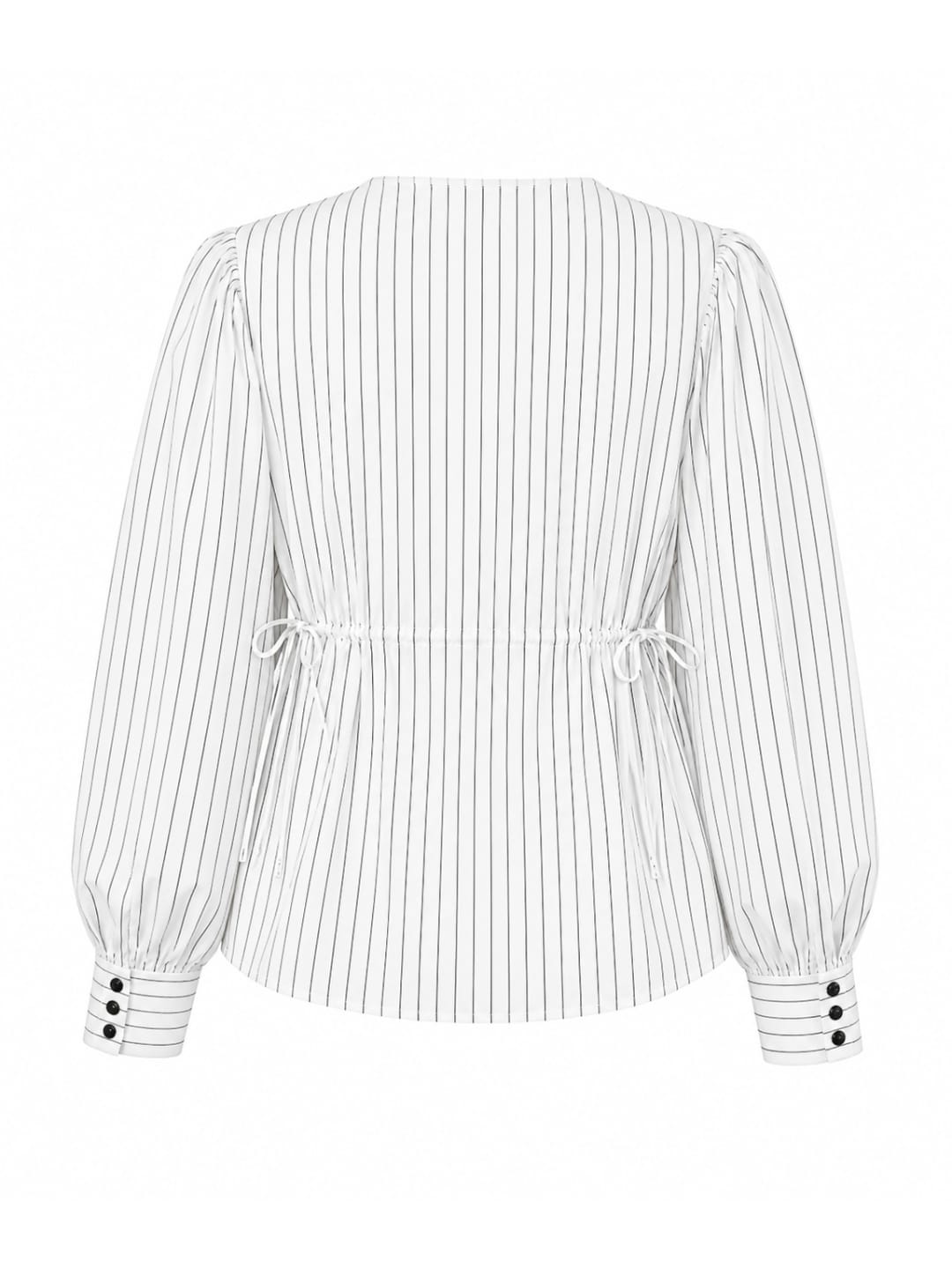 Chalk Pinstripe Cinch-Tie Top