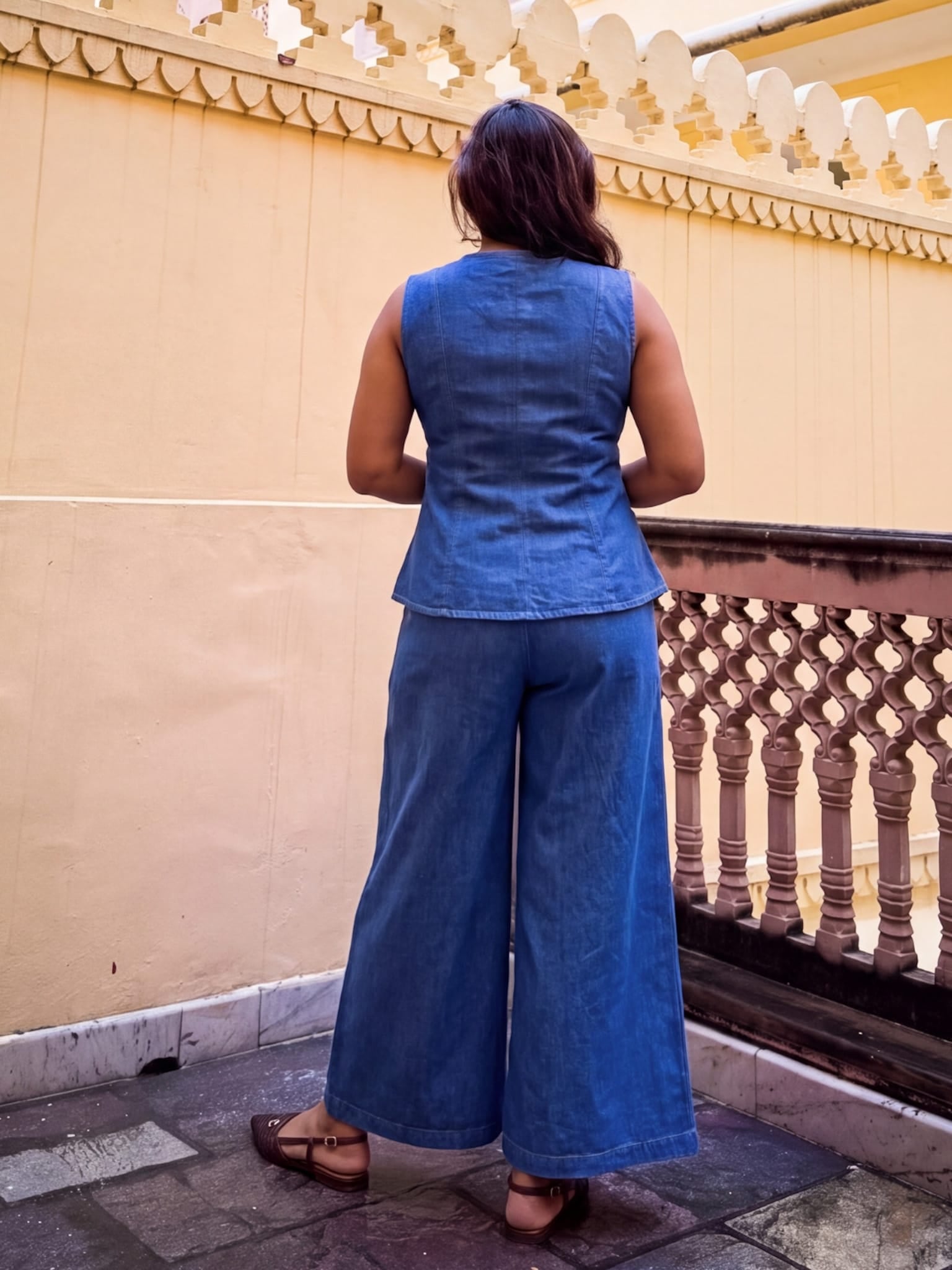 Chambray Waistcoat Set