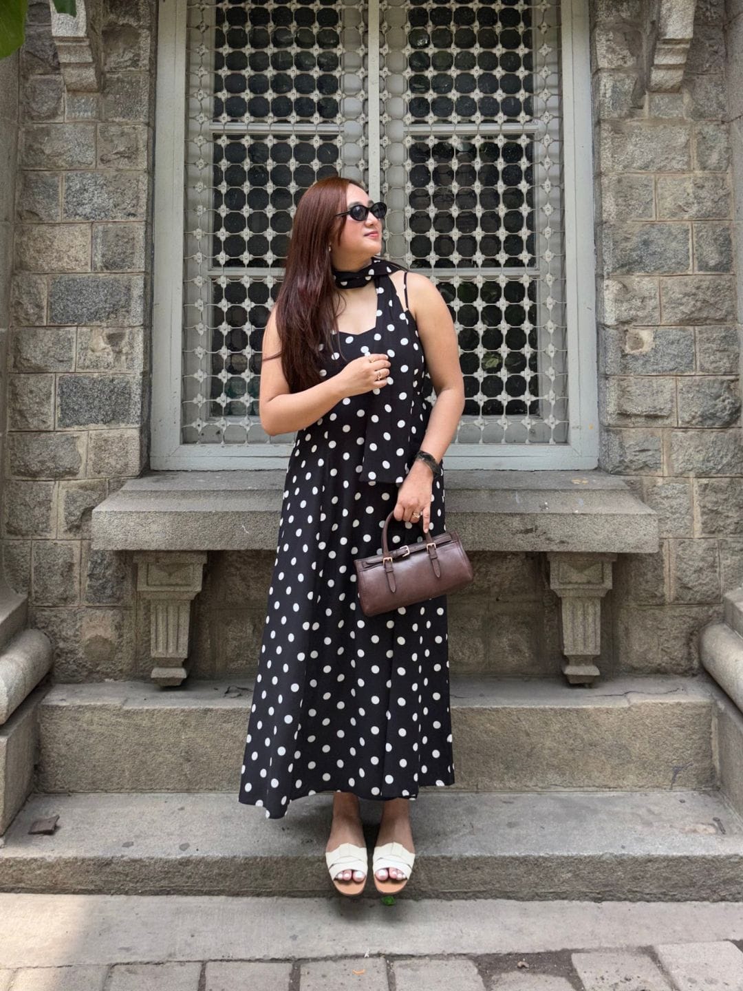B&W Polka Kareena Dress