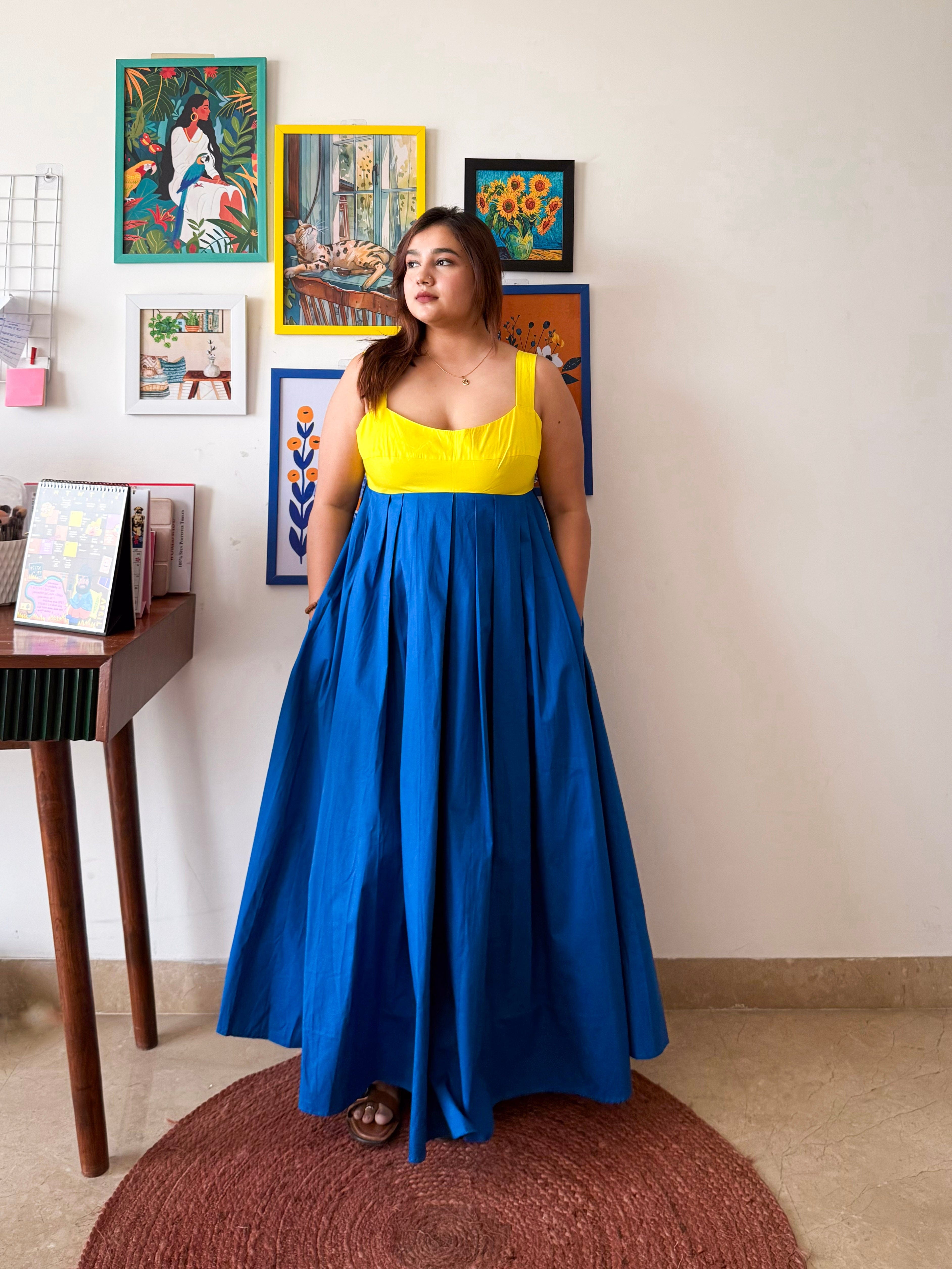 Yellow Blue Mama Mia Dress