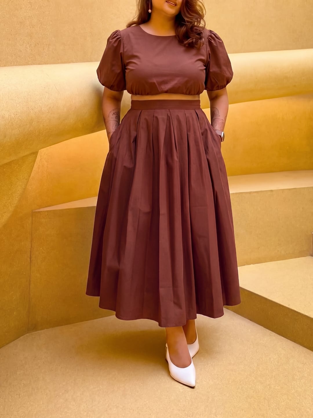 Brown Elena Co-ord Set