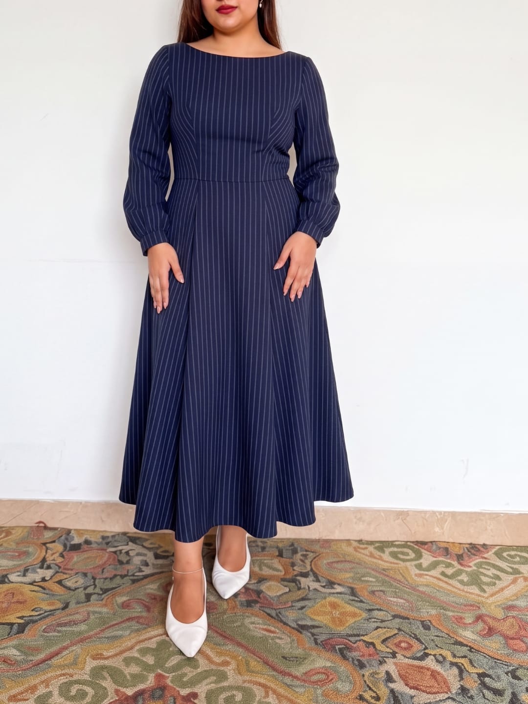 Meridien Pinstripe Dress