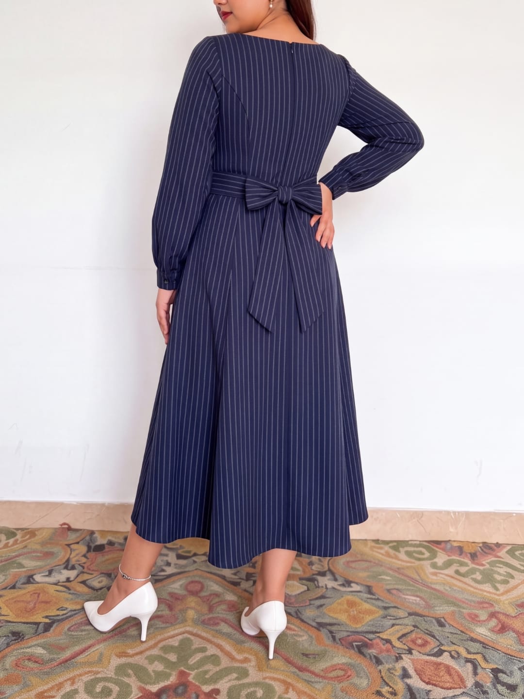 Meridien Pinstripe Dress