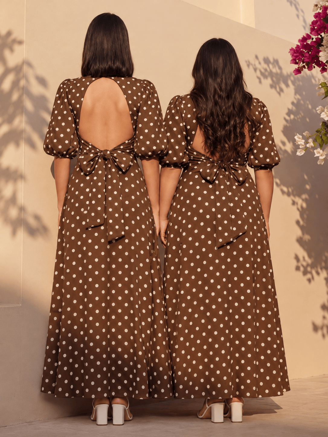 Mocha Brown Polka Maribel Dress
