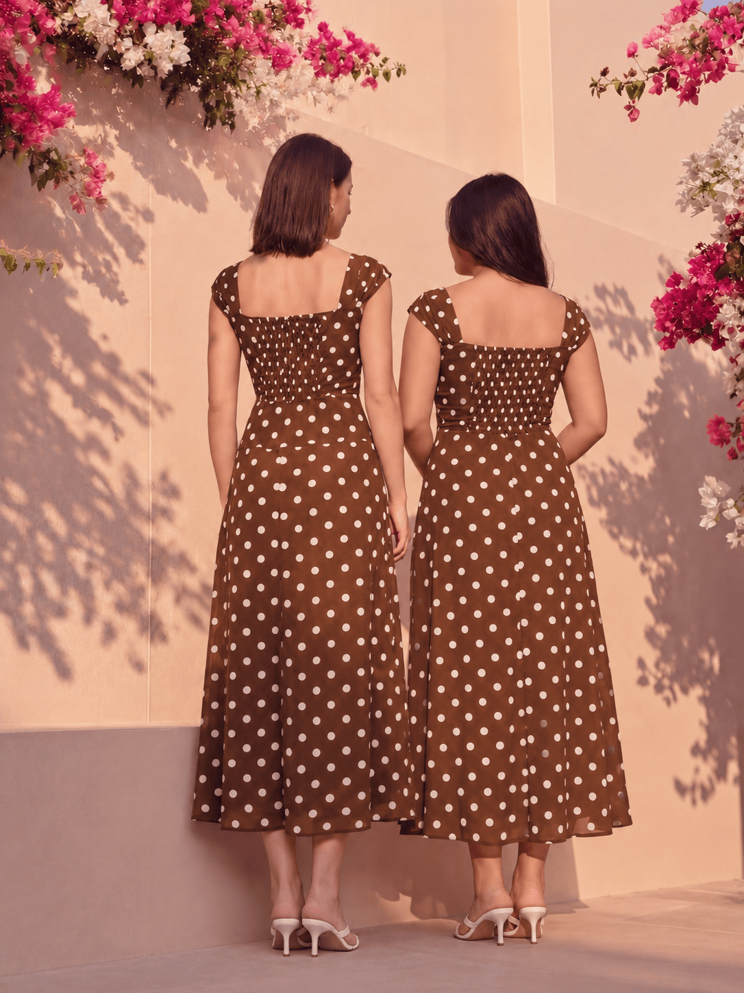 Mocha Brown Polka Carrie Dress
