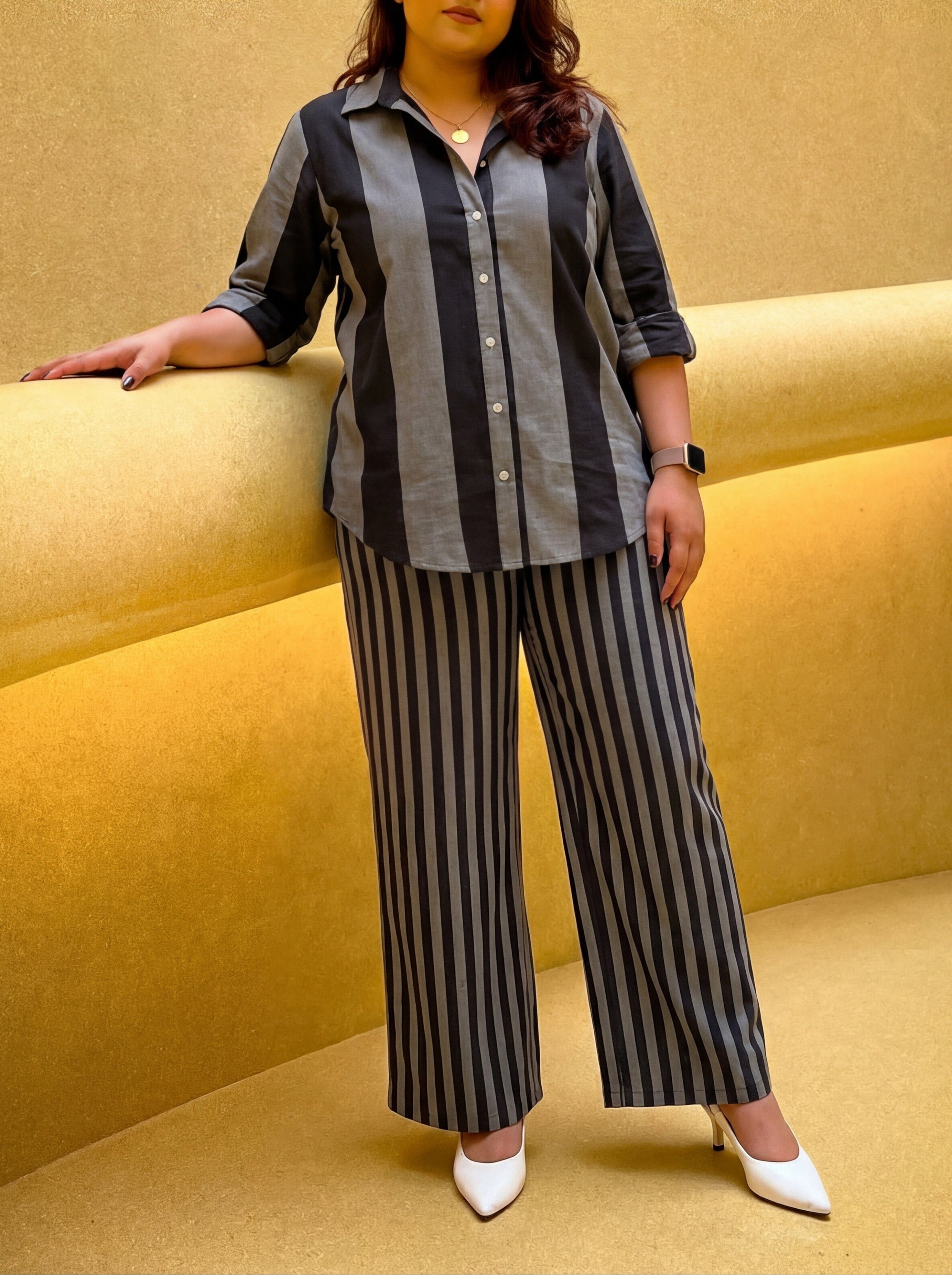 Grey Striped Cassie Set