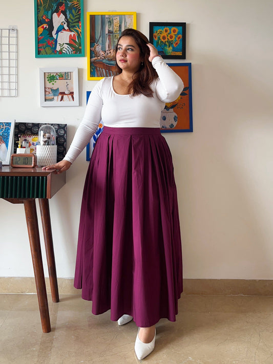 Elena Box Pleat Skirt