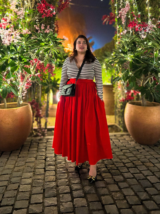 Elena Box Pleat Skirt