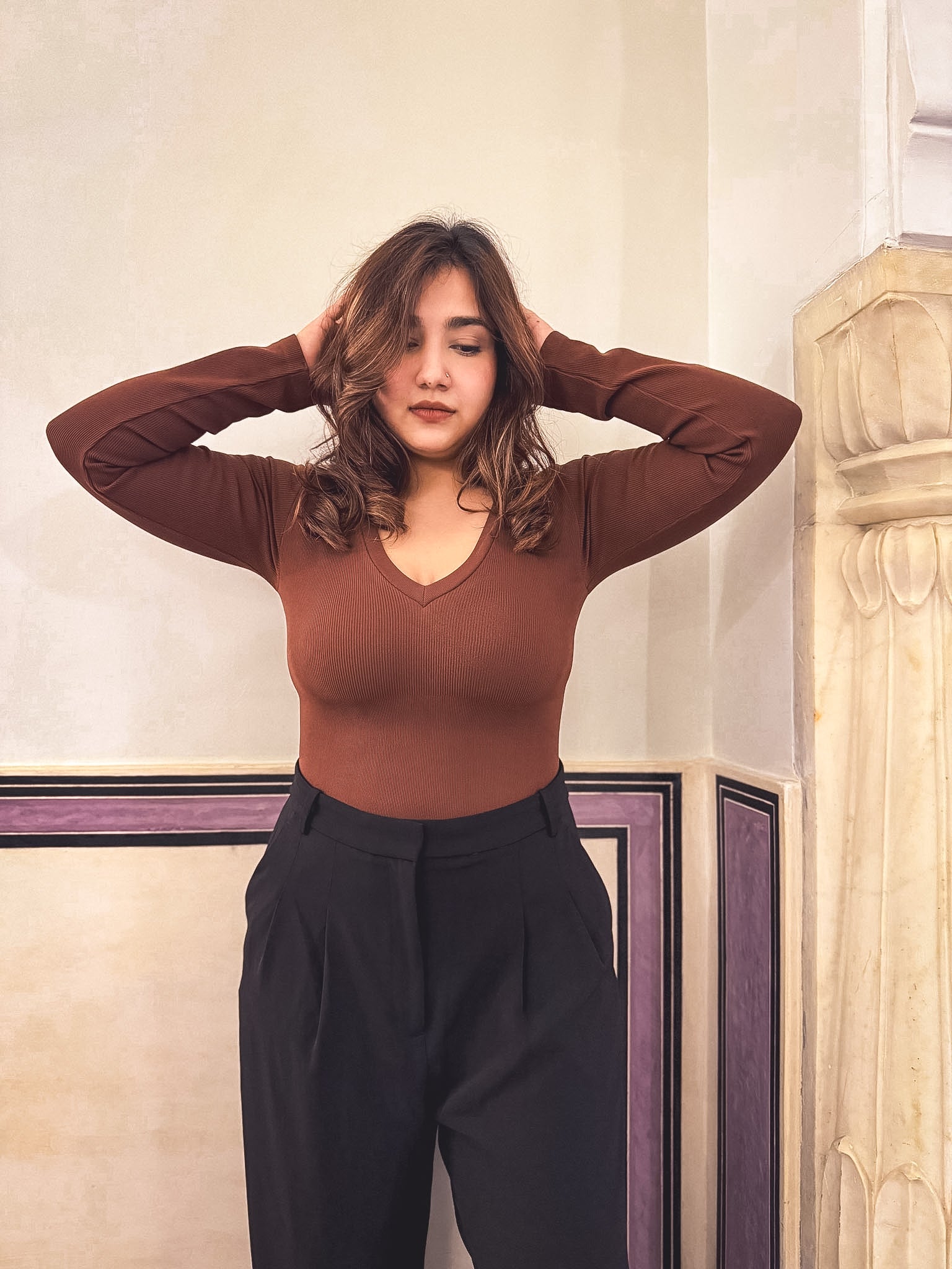 Plunge Sculpting Bodysuit Top