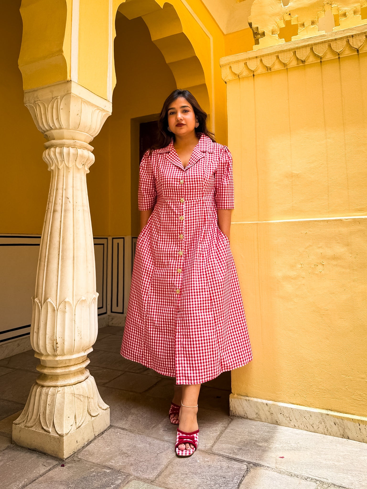 Red Gingham Taffy Dress