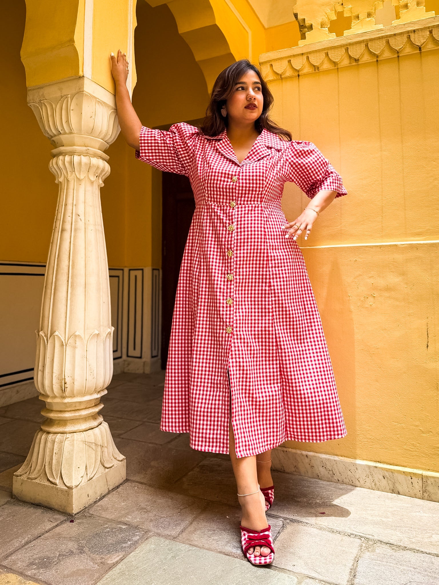 Red Gingham Taffy Dress