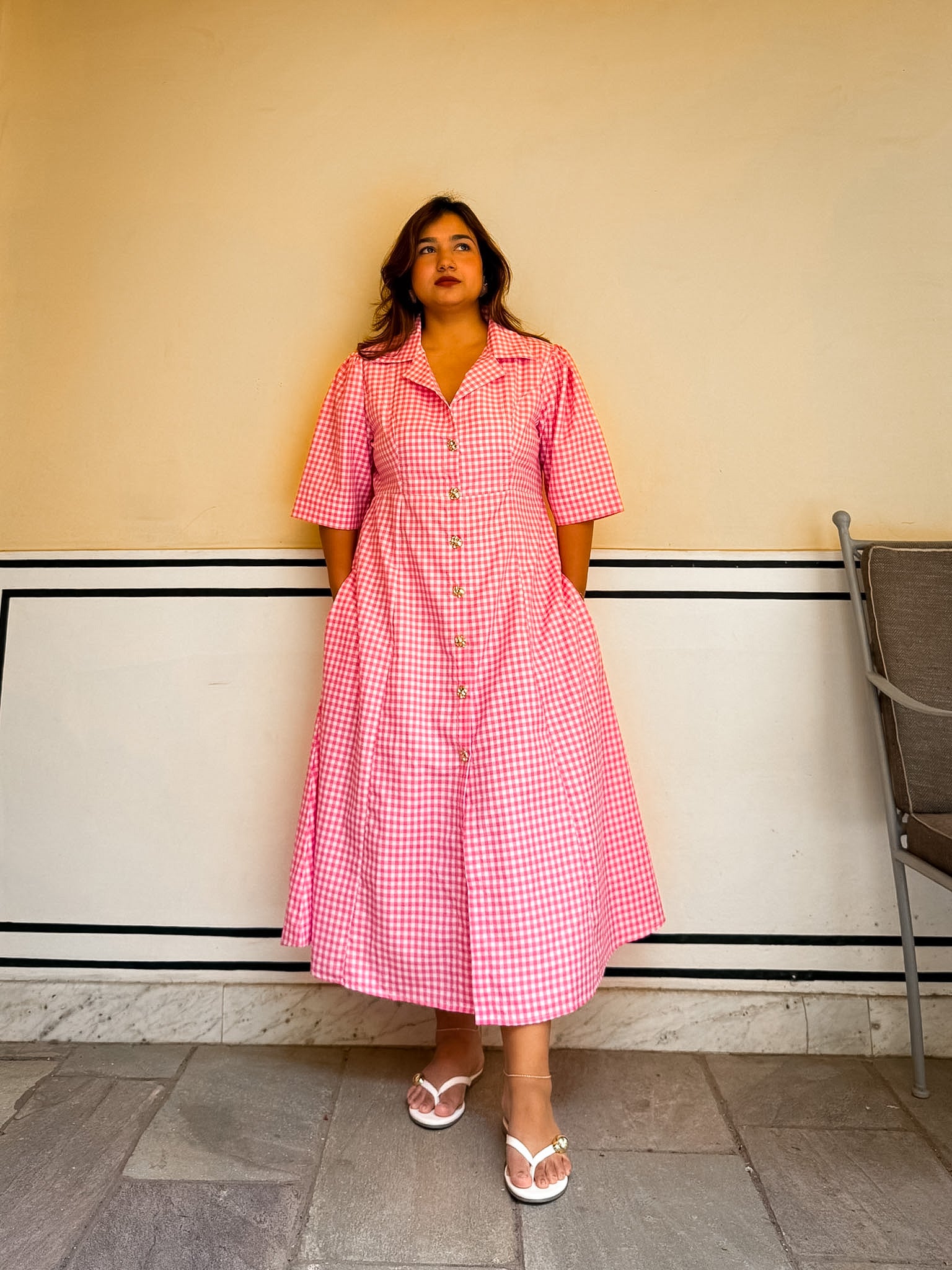 Pink Gingham Taffy Dress