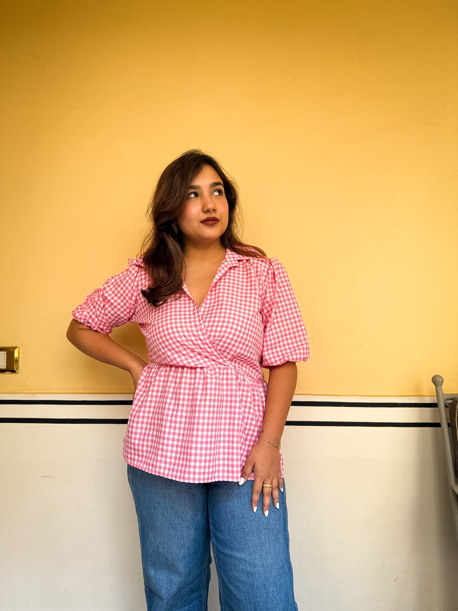 Pink Gingham Easy Breeze Top