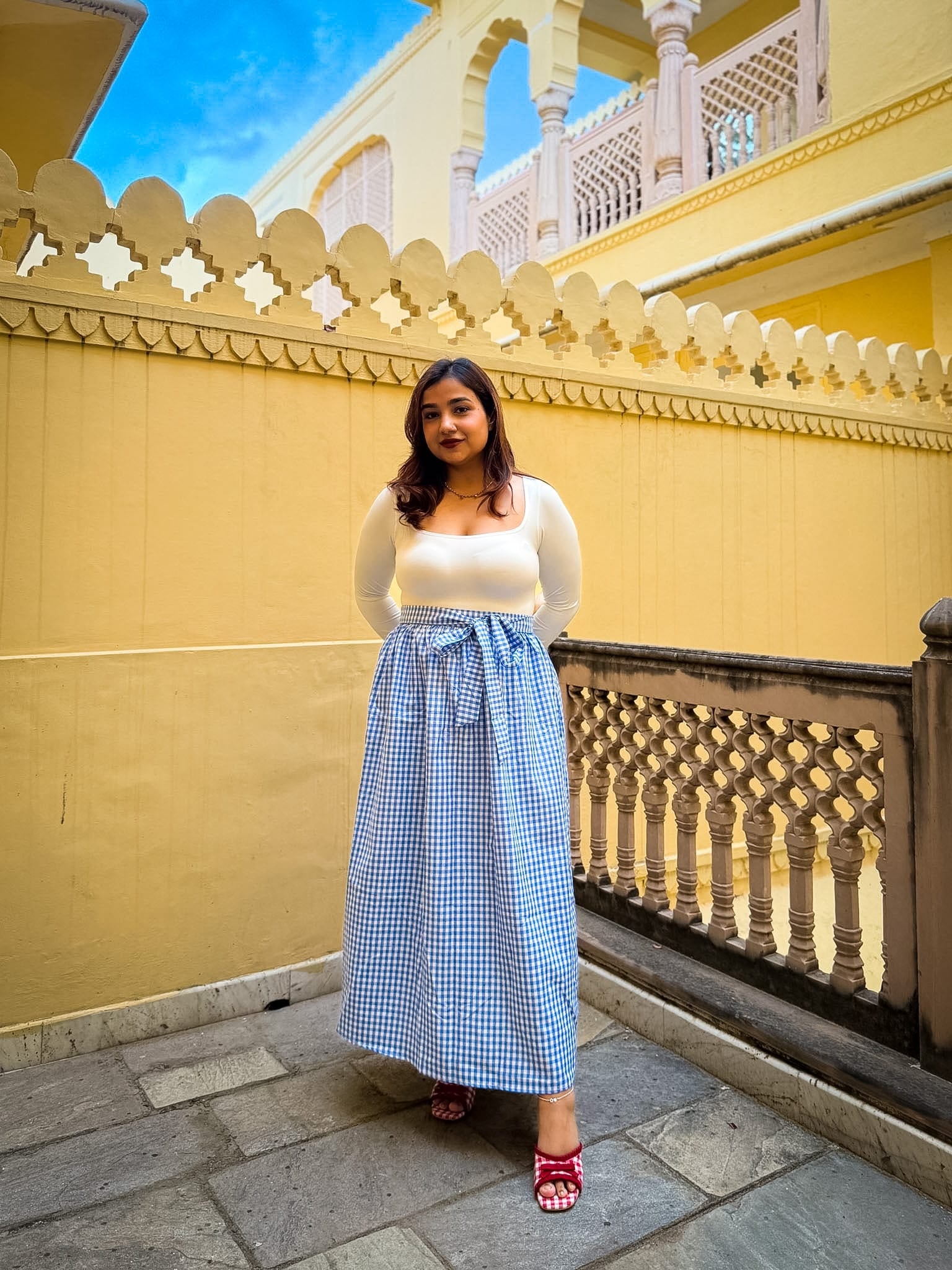 Blue Gingham Clear Skies Skirt