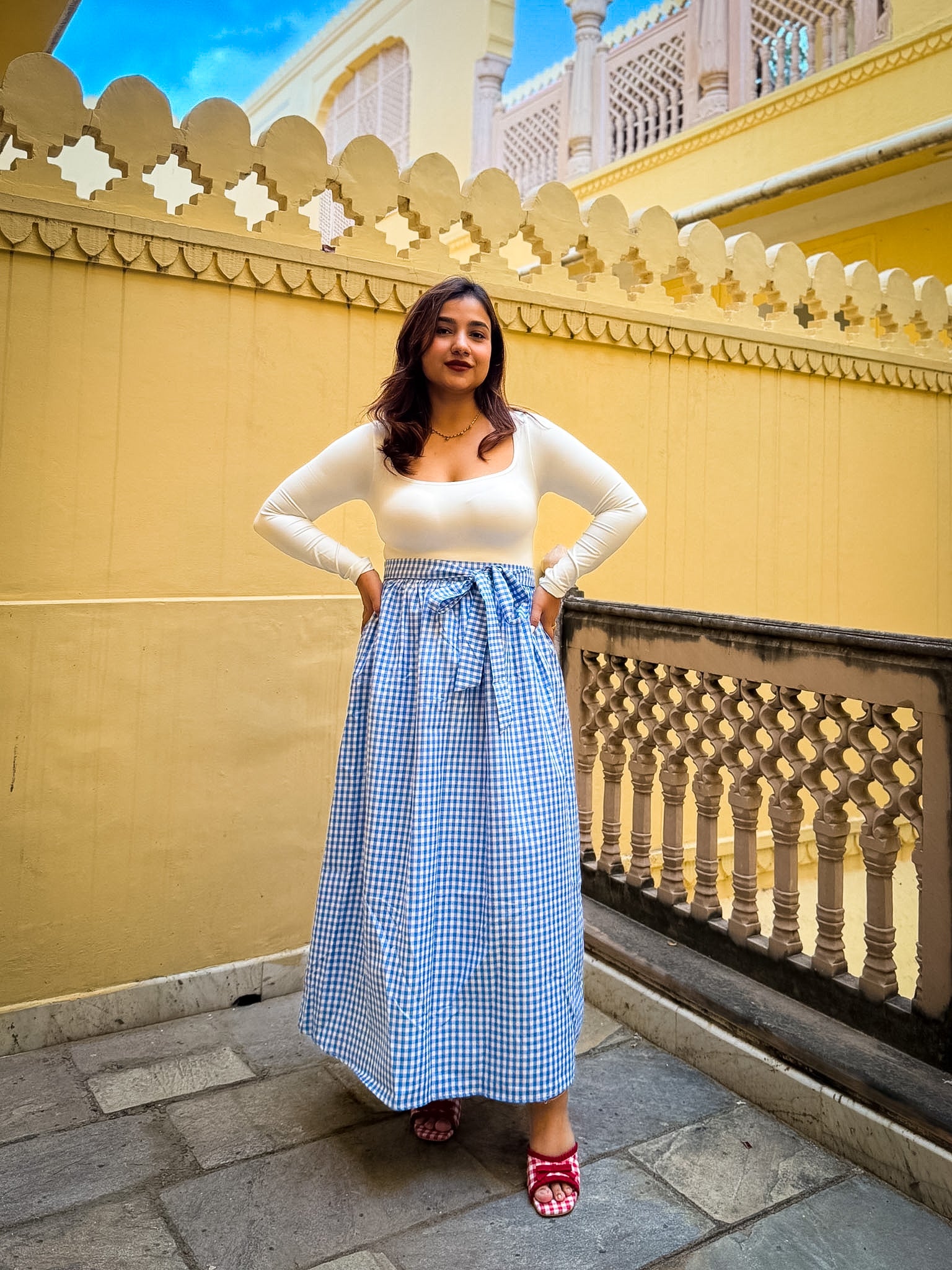 Blue Gingham Clear Skies Skirt