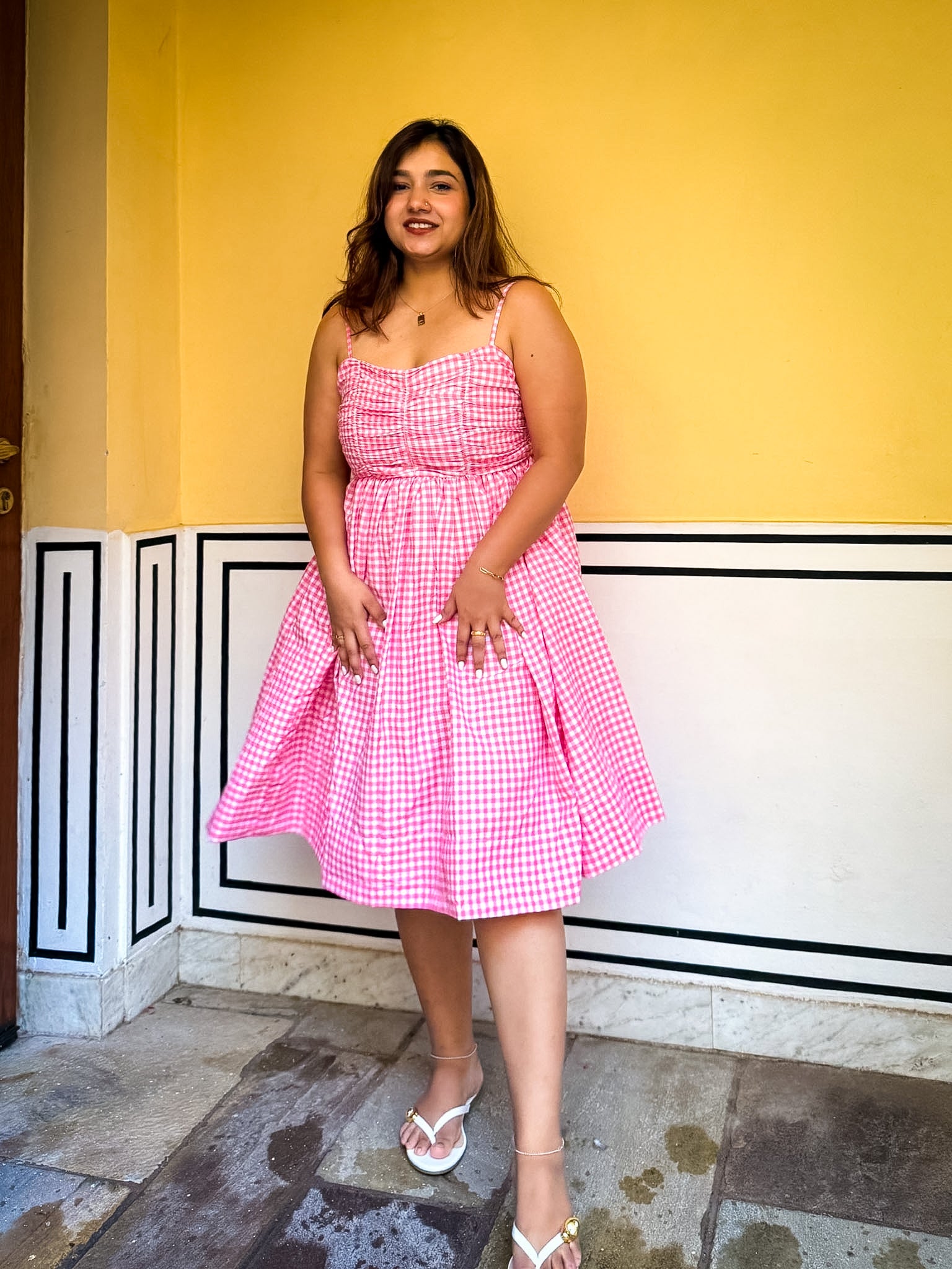 Pink Gingham Celestial Dress