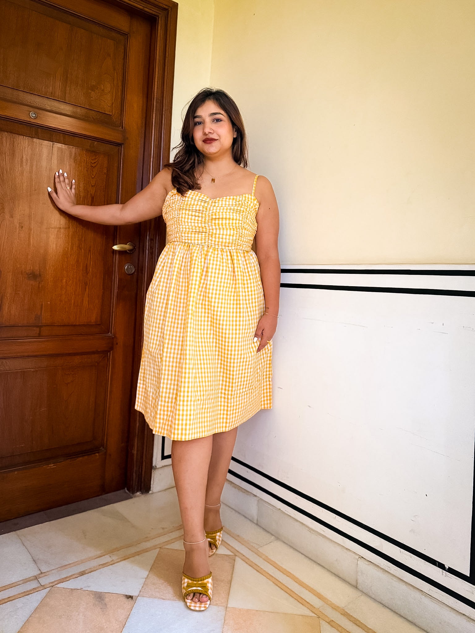 Yellow Gingham Celestial Dress