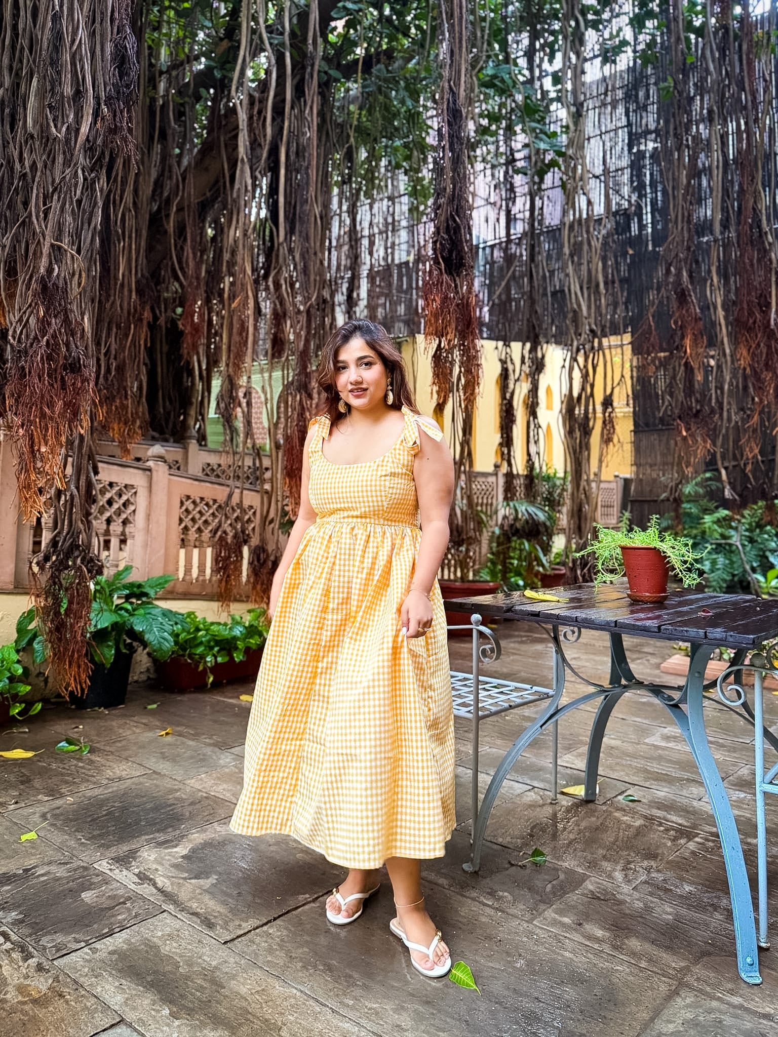 Yellow Gingham Biscoff Dress