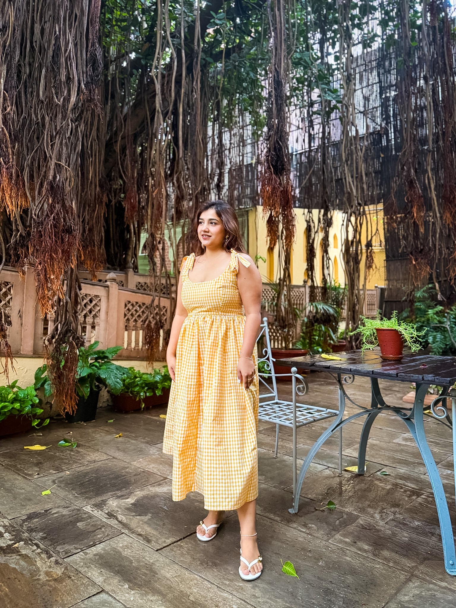 Yellow Gingham Biscoff Dress