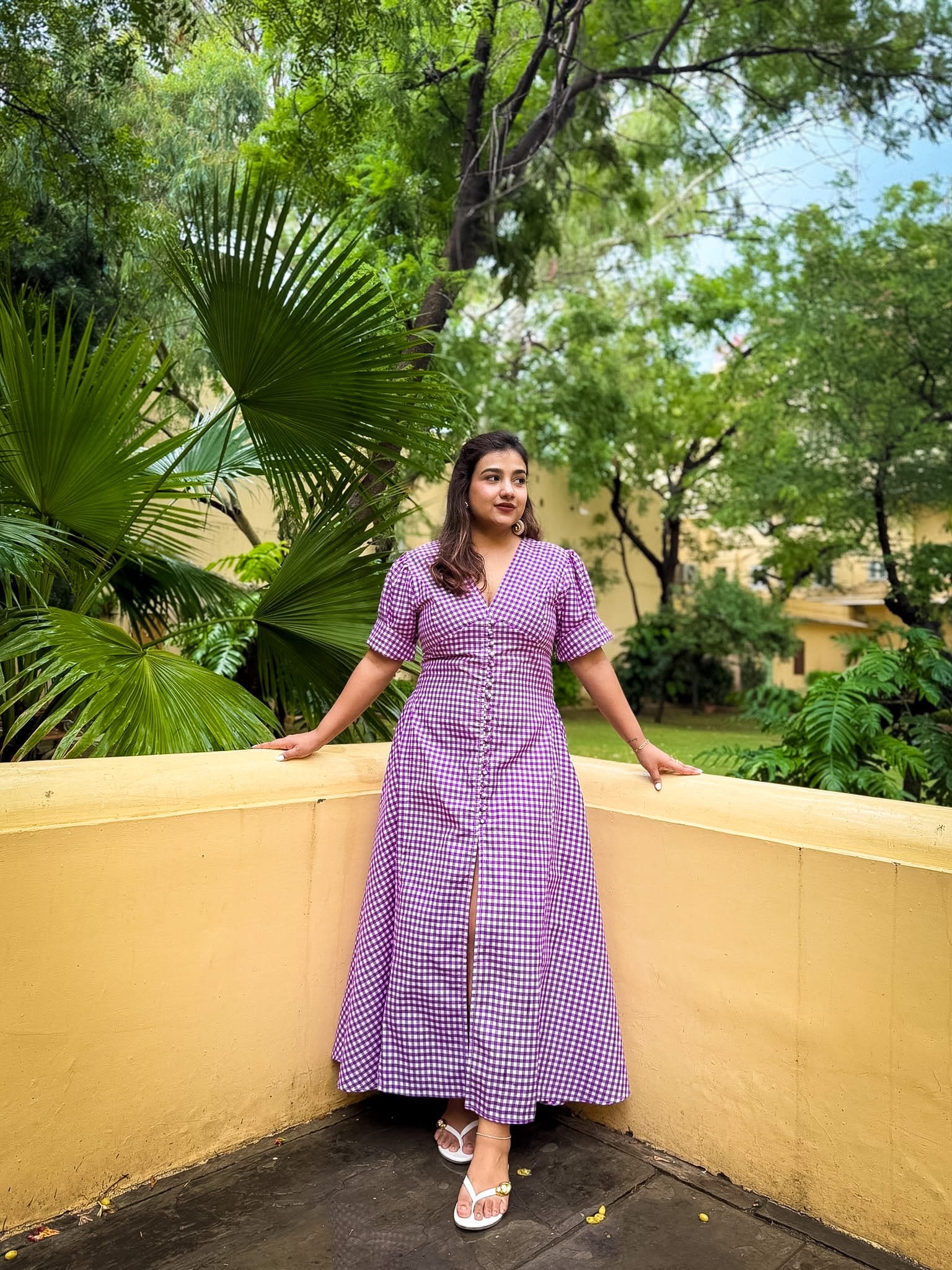 Purple Gingham Megan Dress