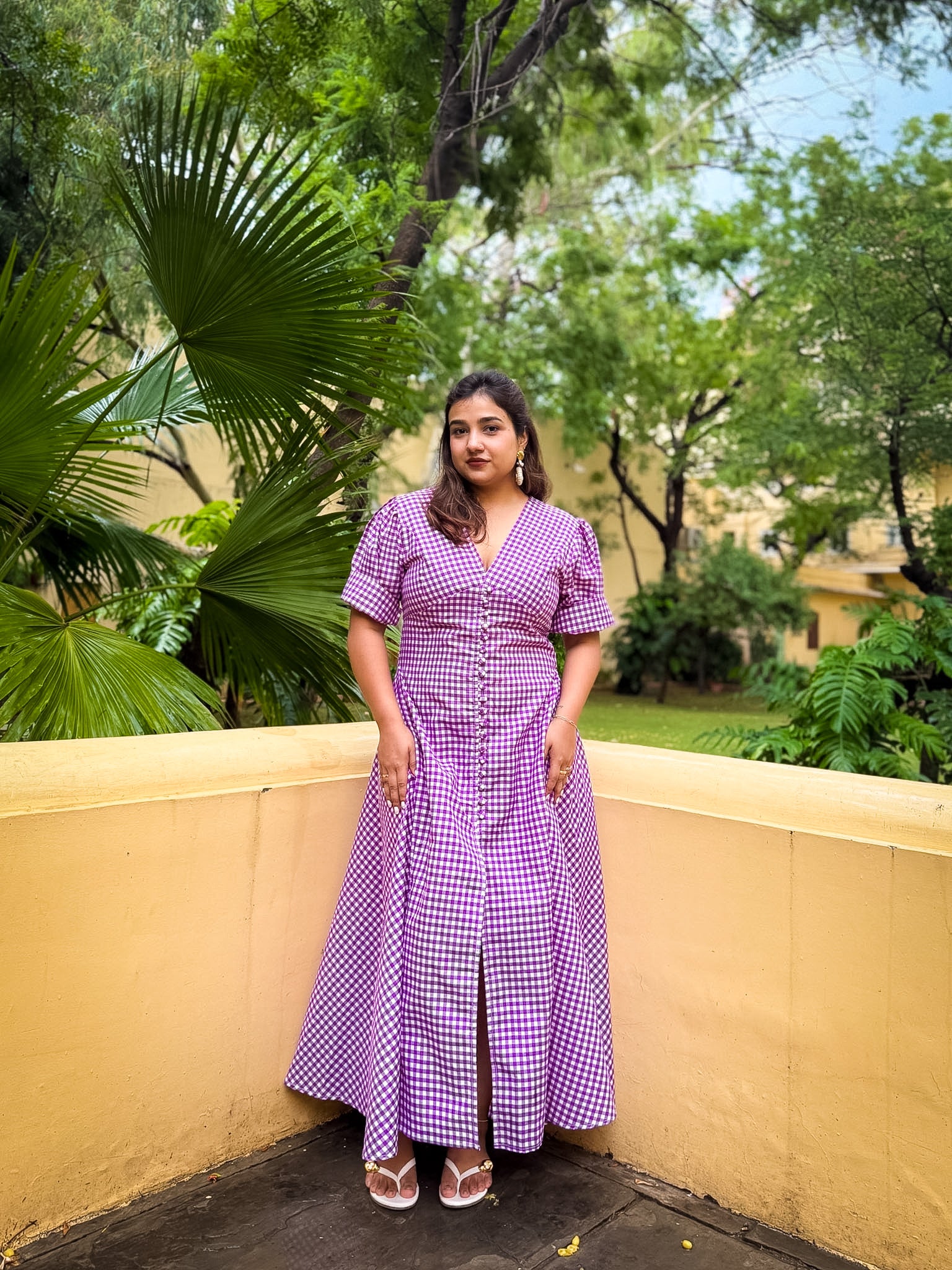 Purple Gingham Megan Dress