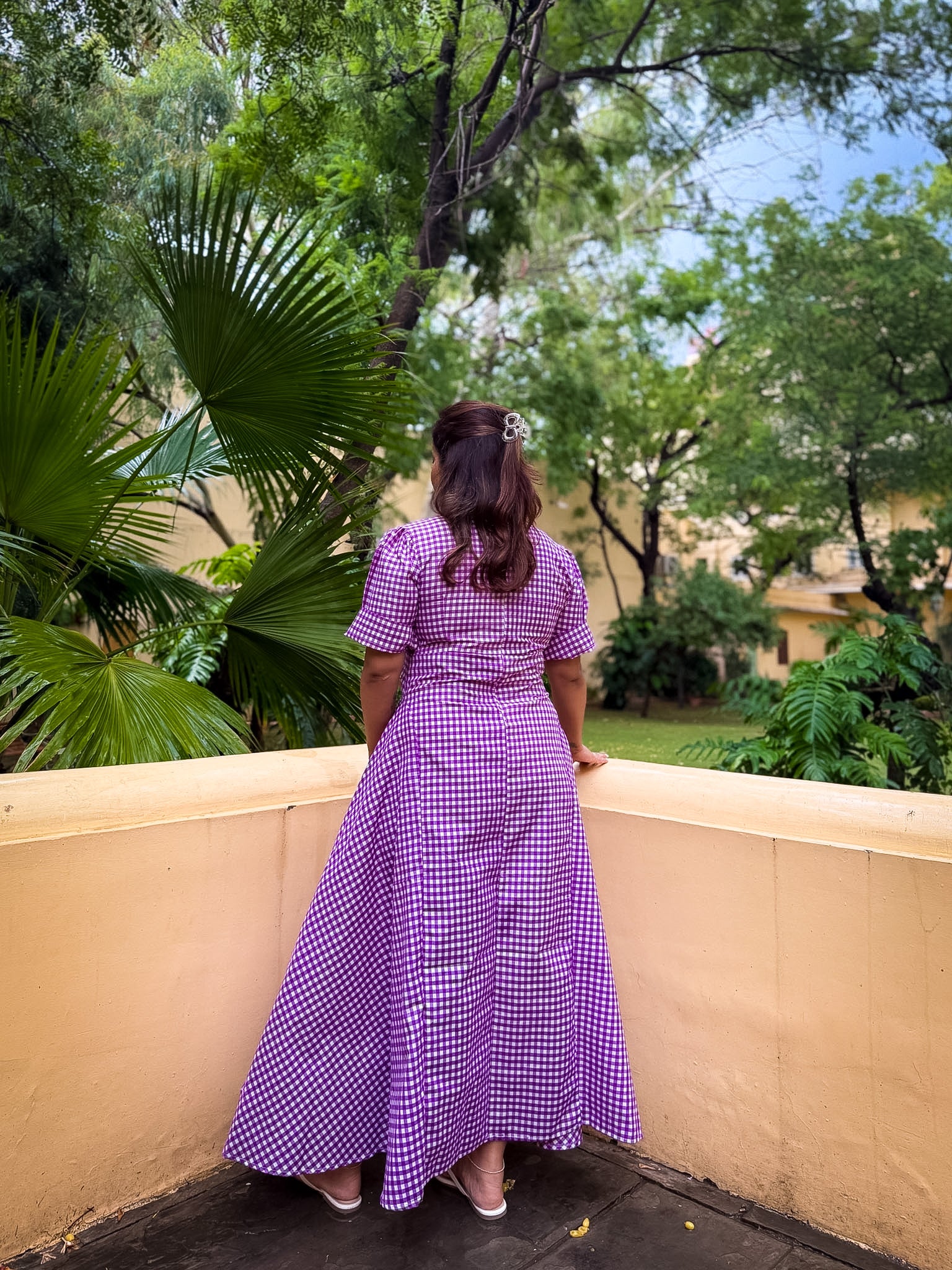 Purple Gingham Megan Dress