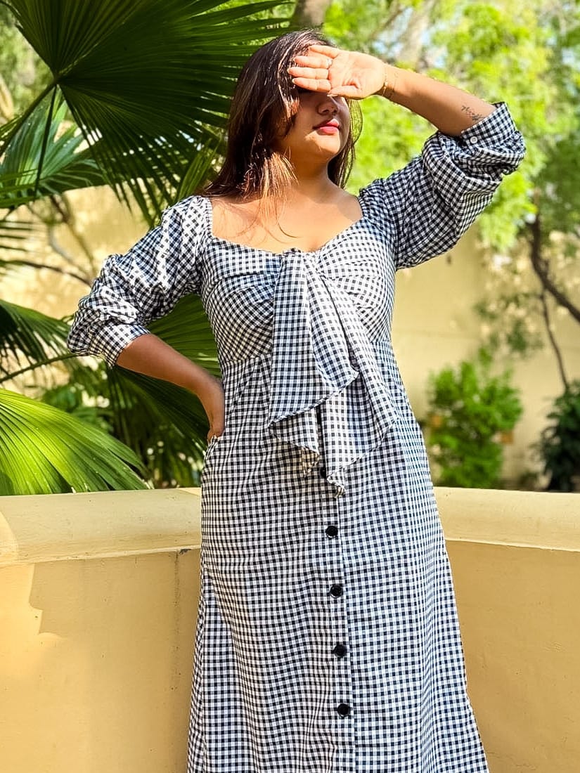 Black Gingham Lemonade Dress