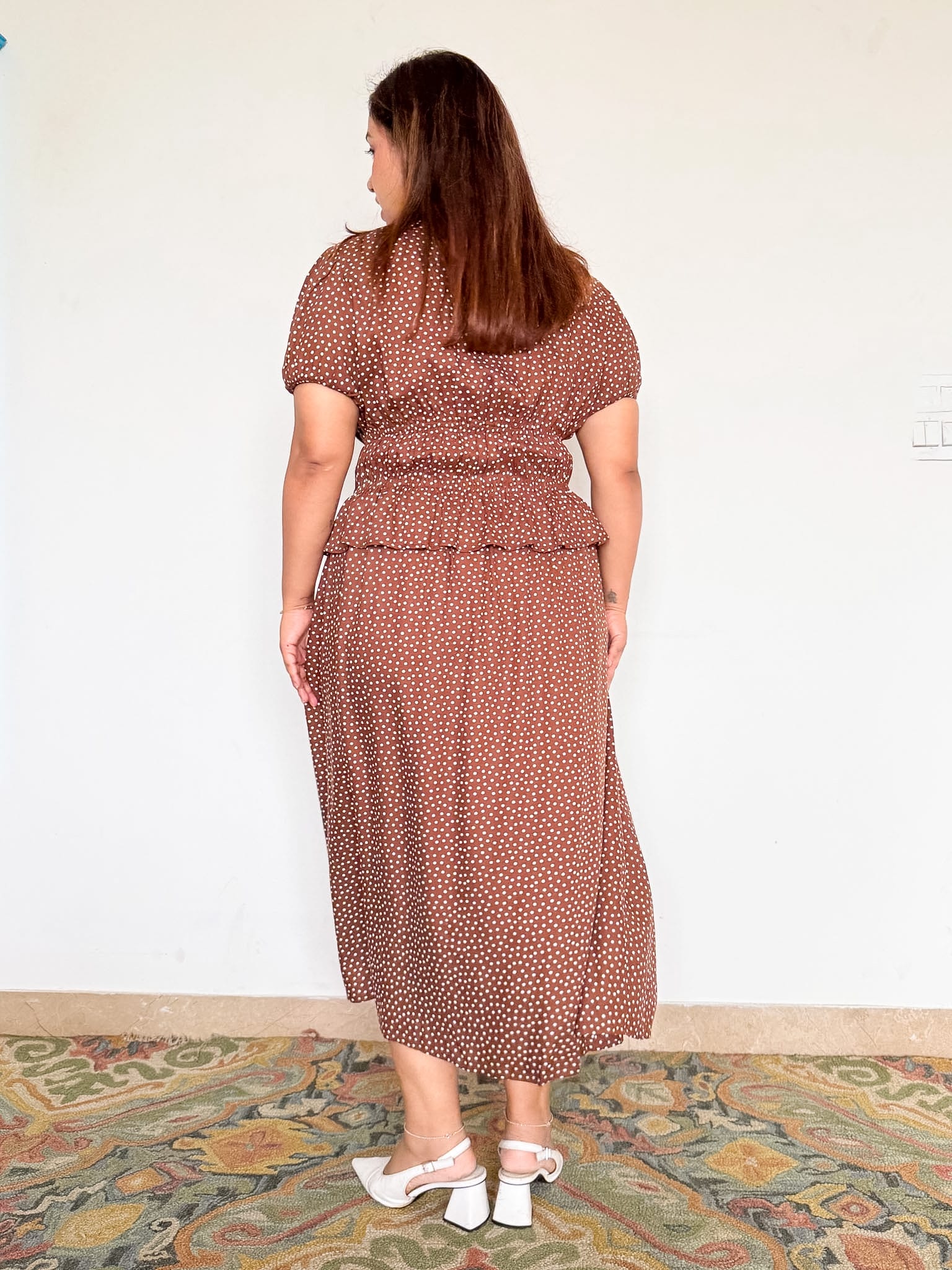 Brown Polka Cosima Dress