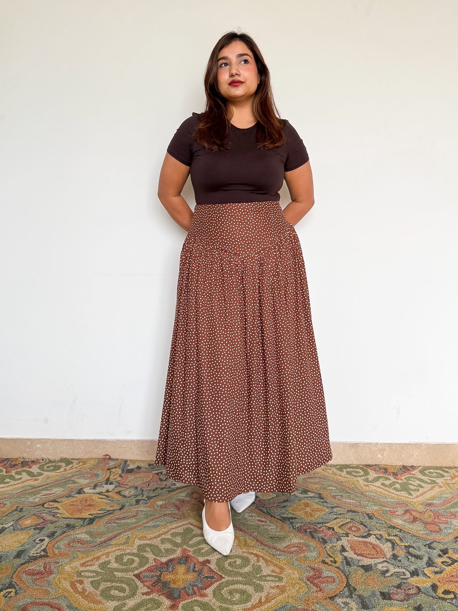 Brown Polka Sabine Skirt