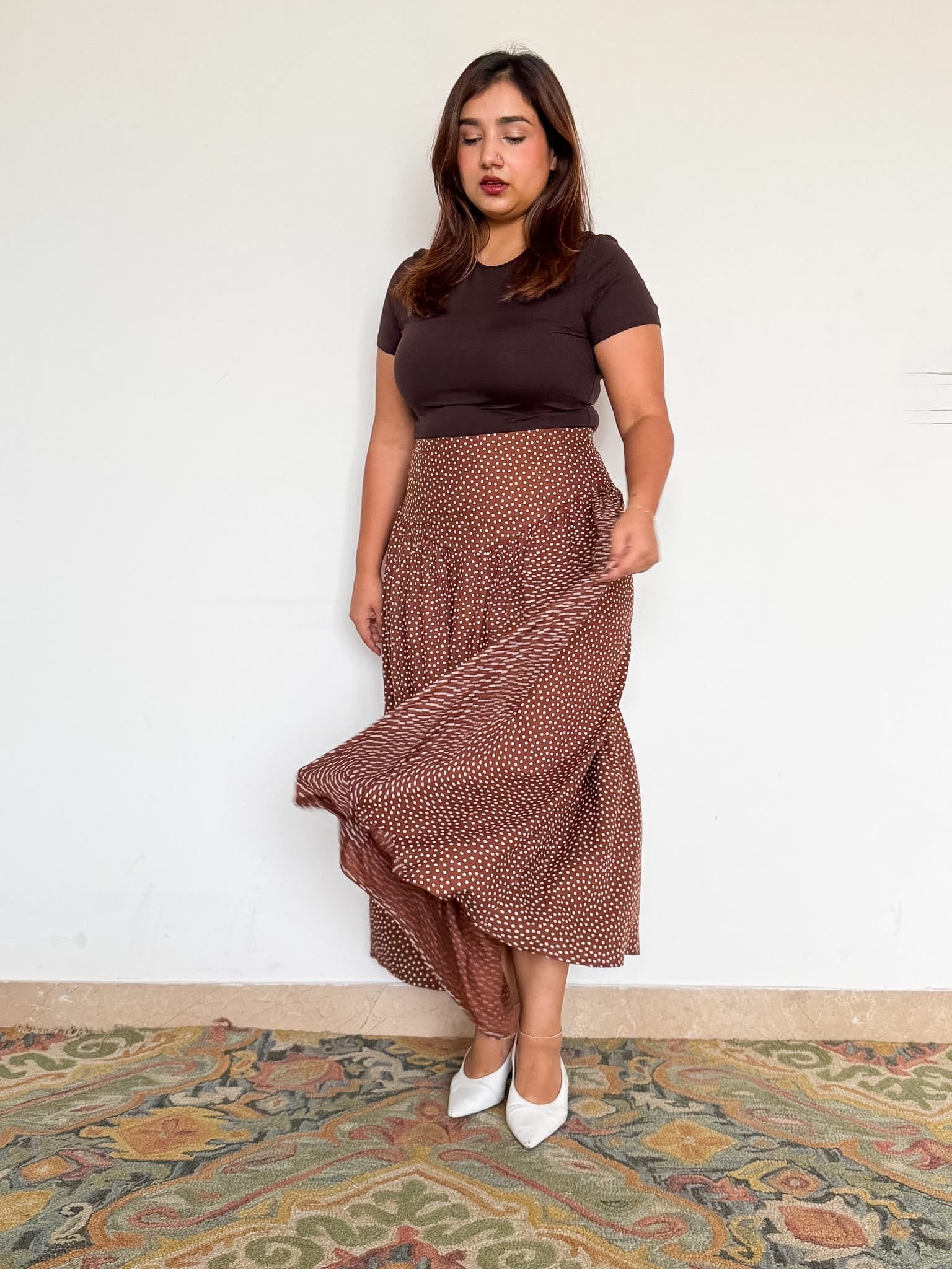 Brown Polka Sabine Skirt