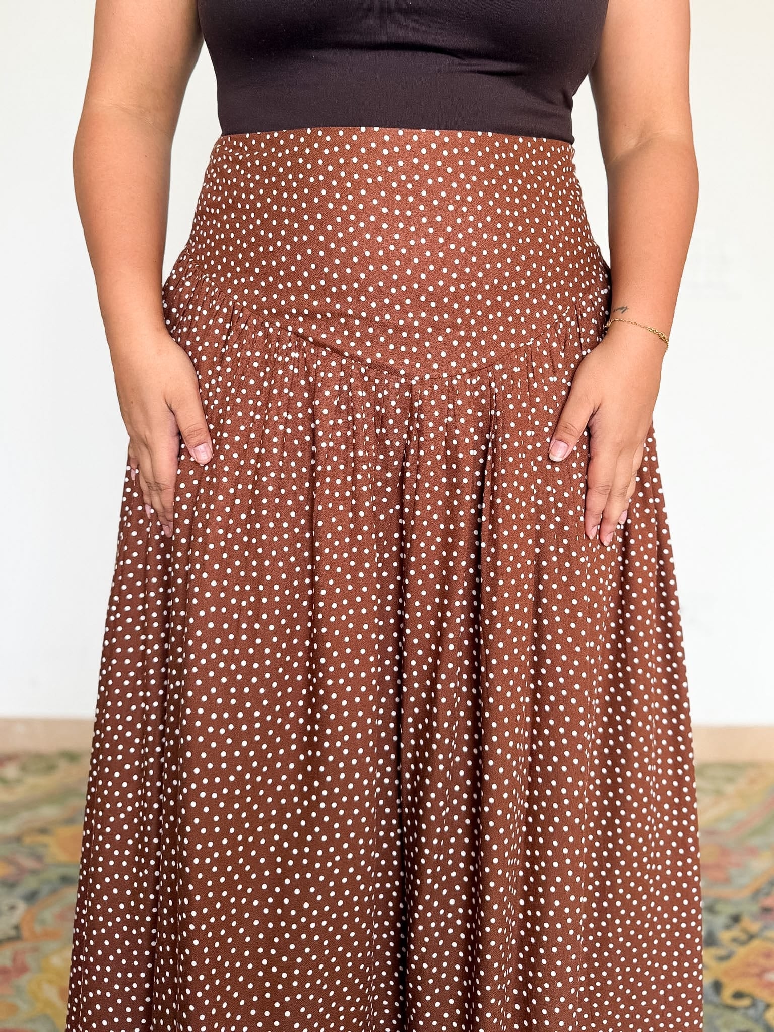 Brown Polka Sabine Skirt