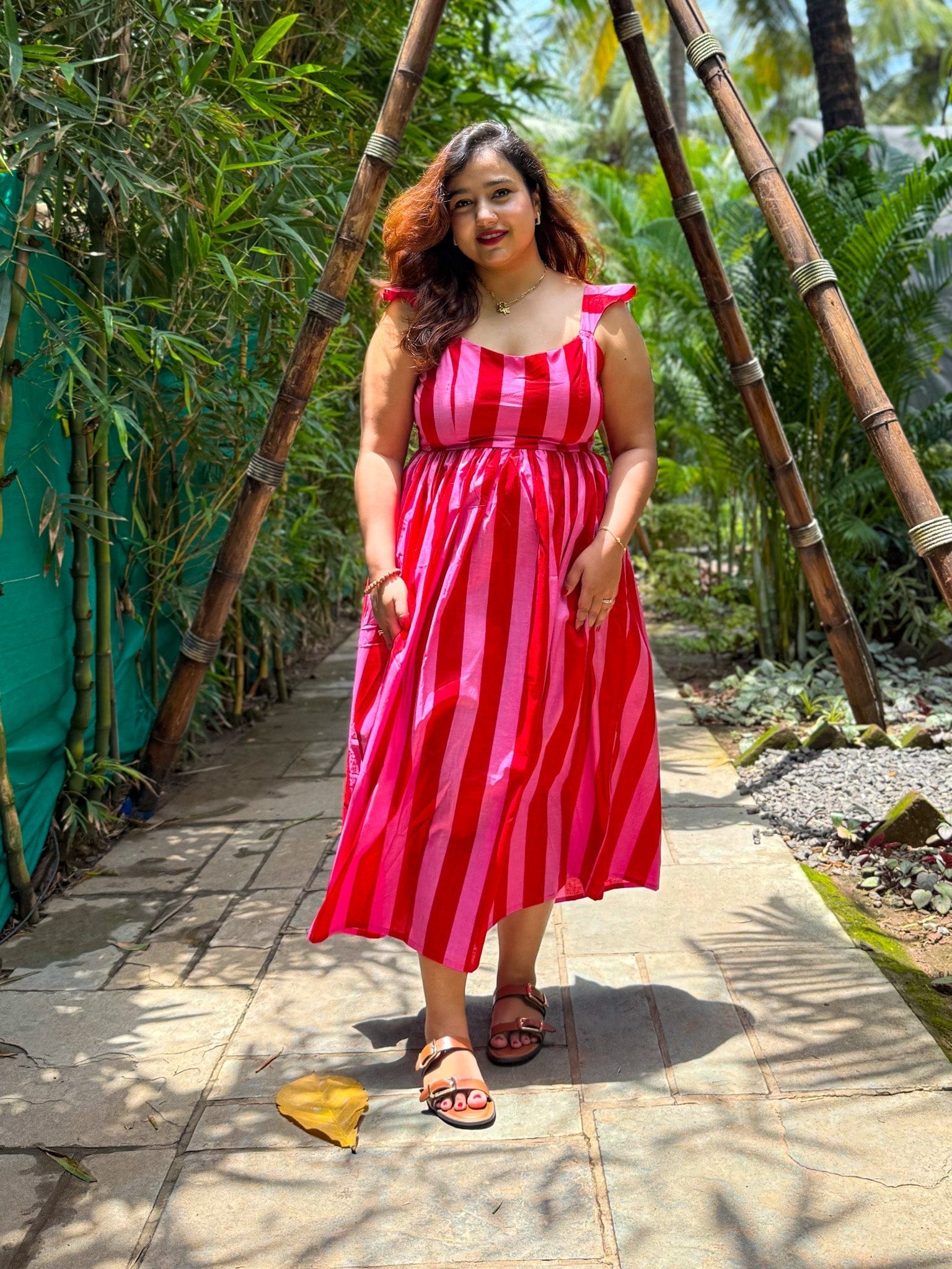 Flamingo Back Tie Dress