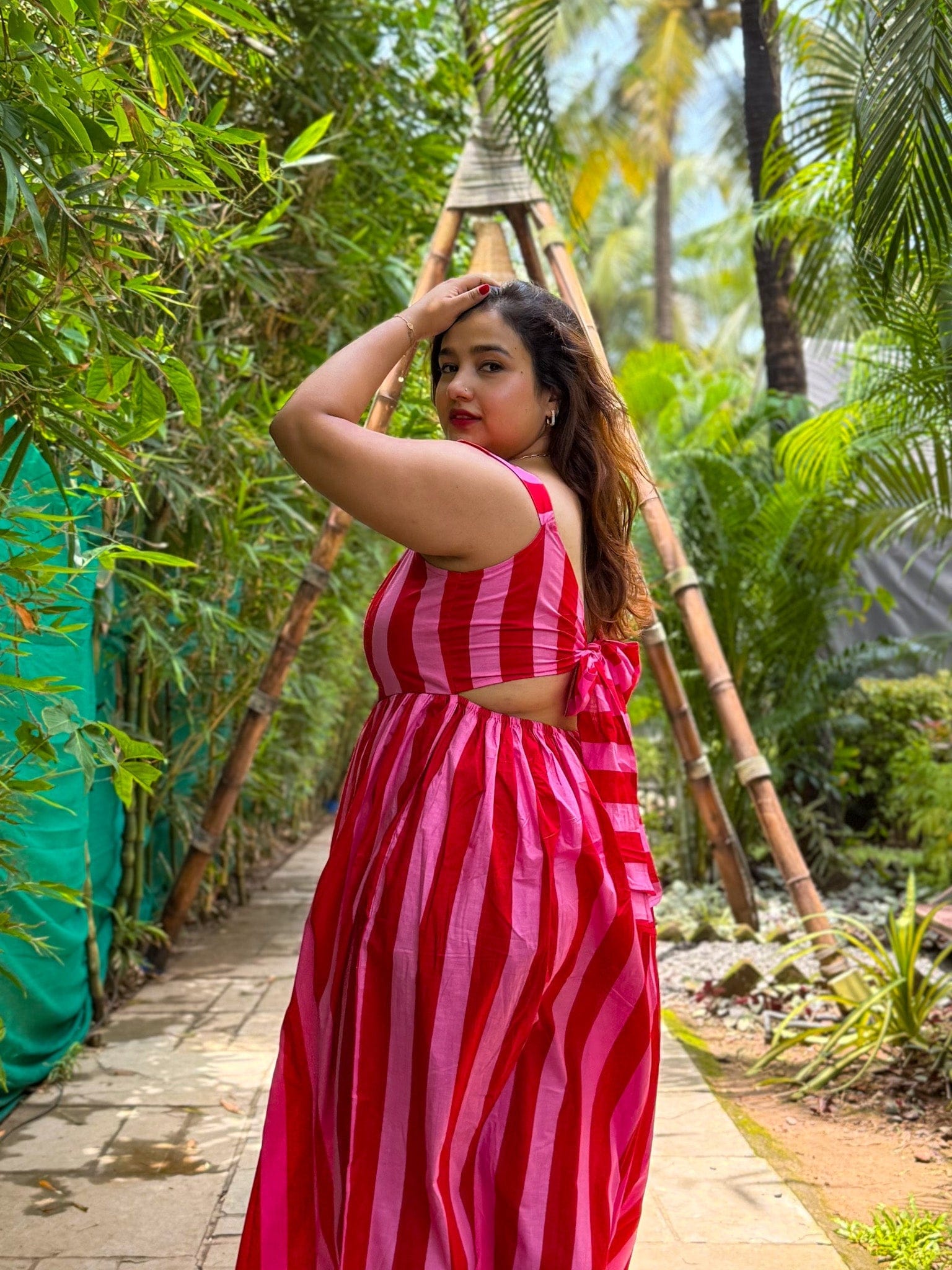 Flamingo Back Tie Dress