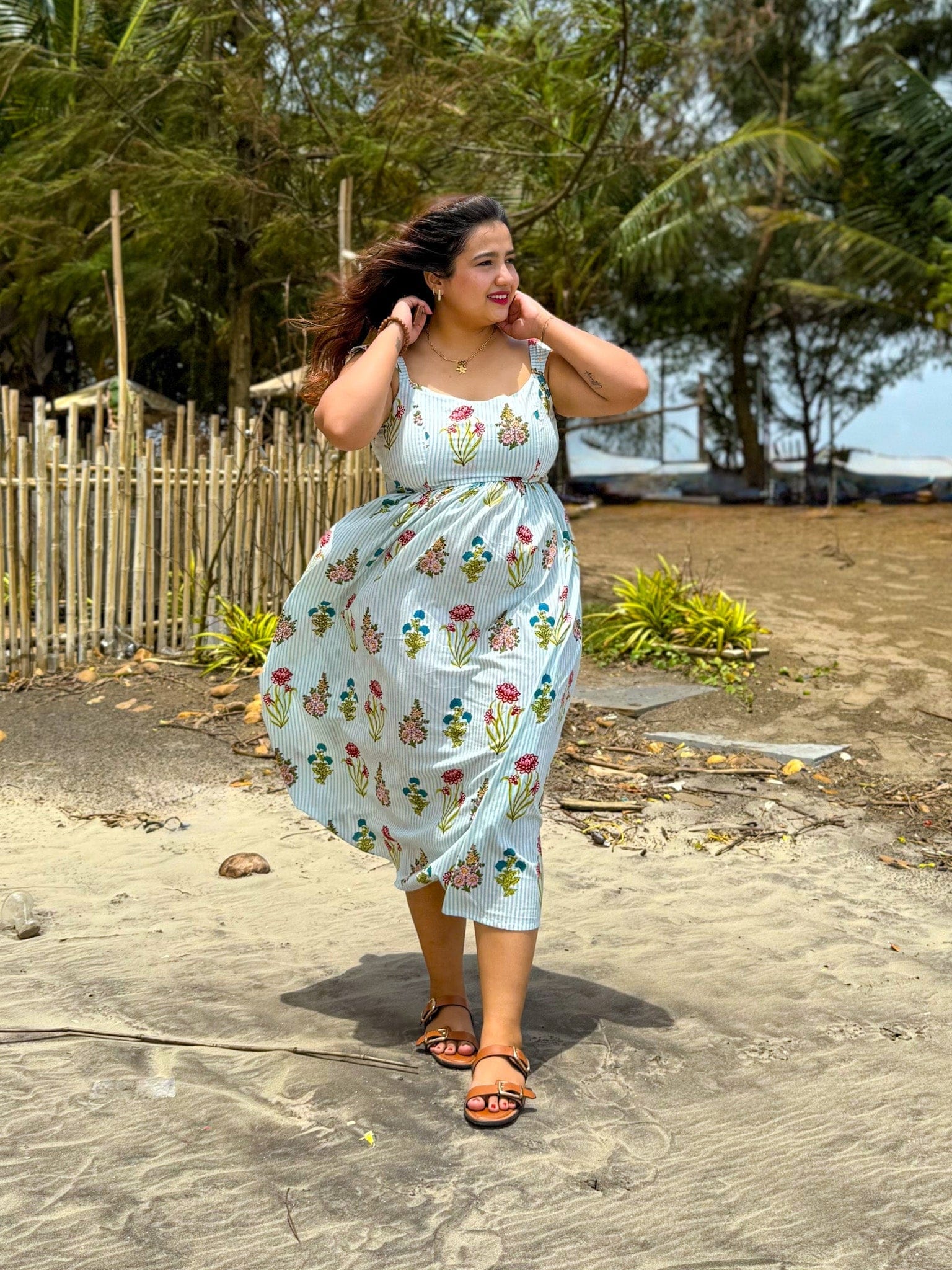 Peacock Back Tie Dress