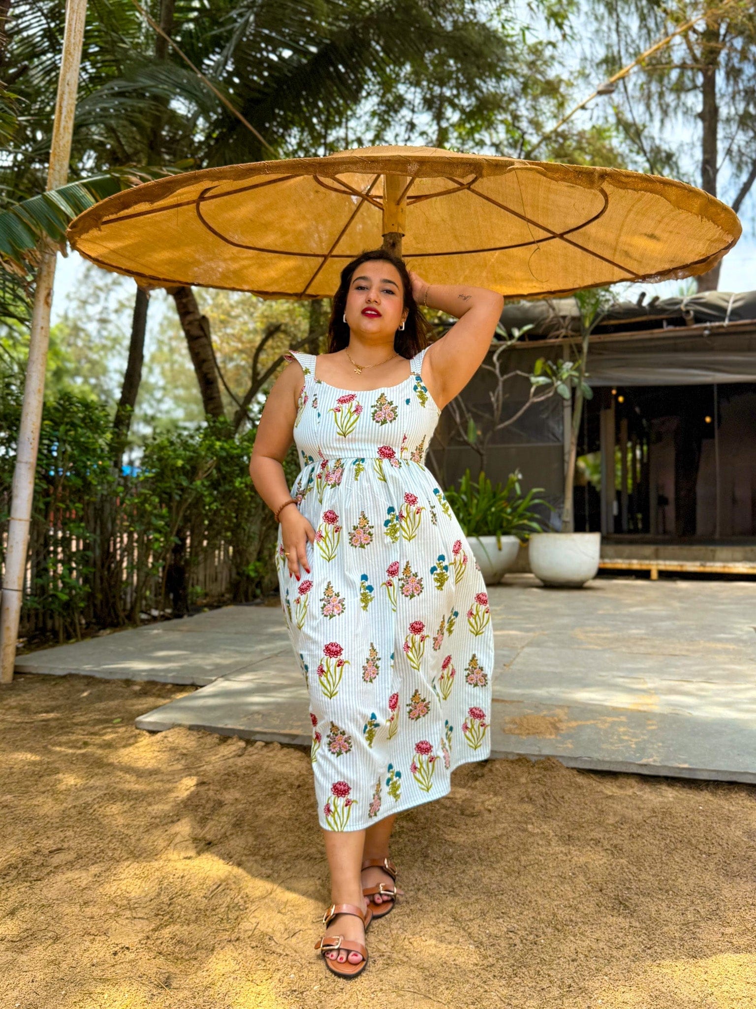 Peacock Back Tie Dress