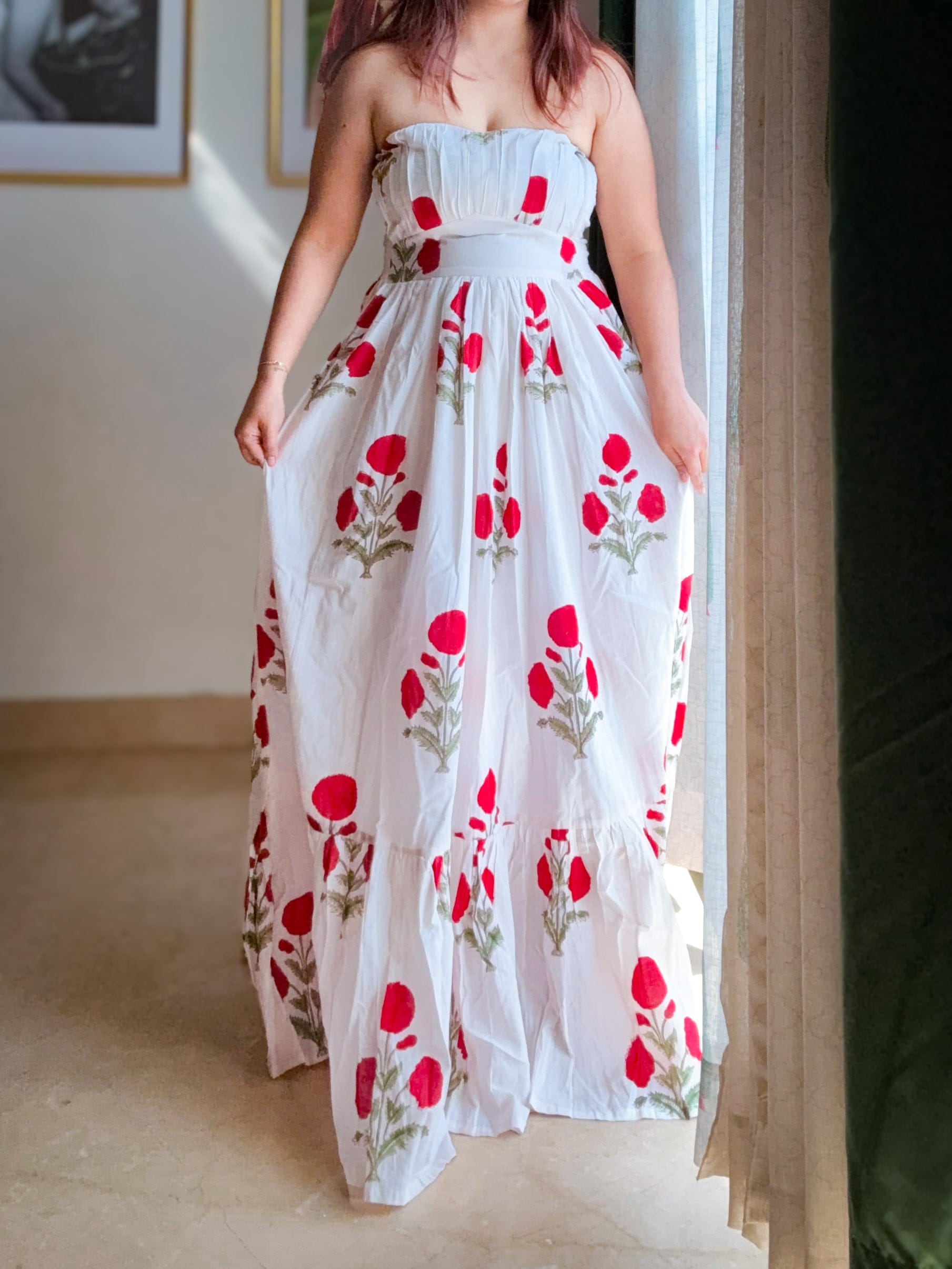 Rose Bloom Off Shoulder Dress