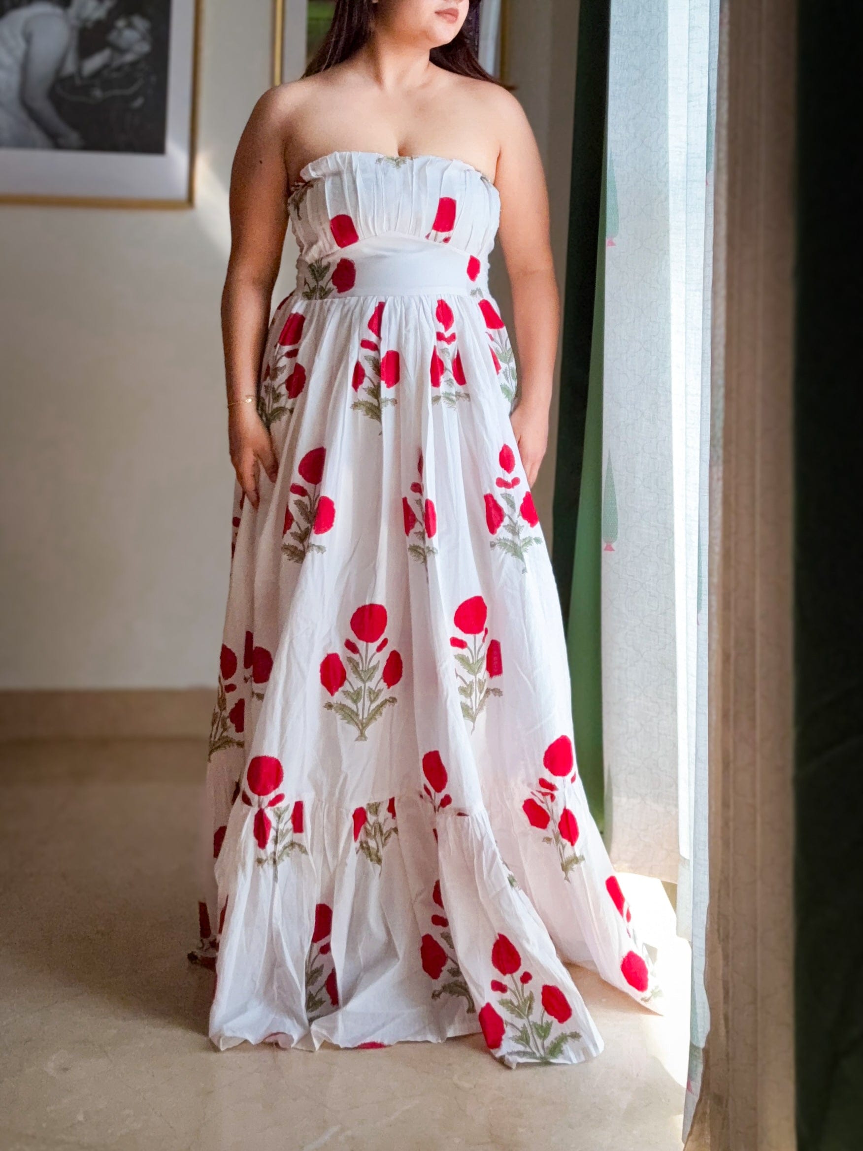 Rose Bloom Off Shoulder Dress