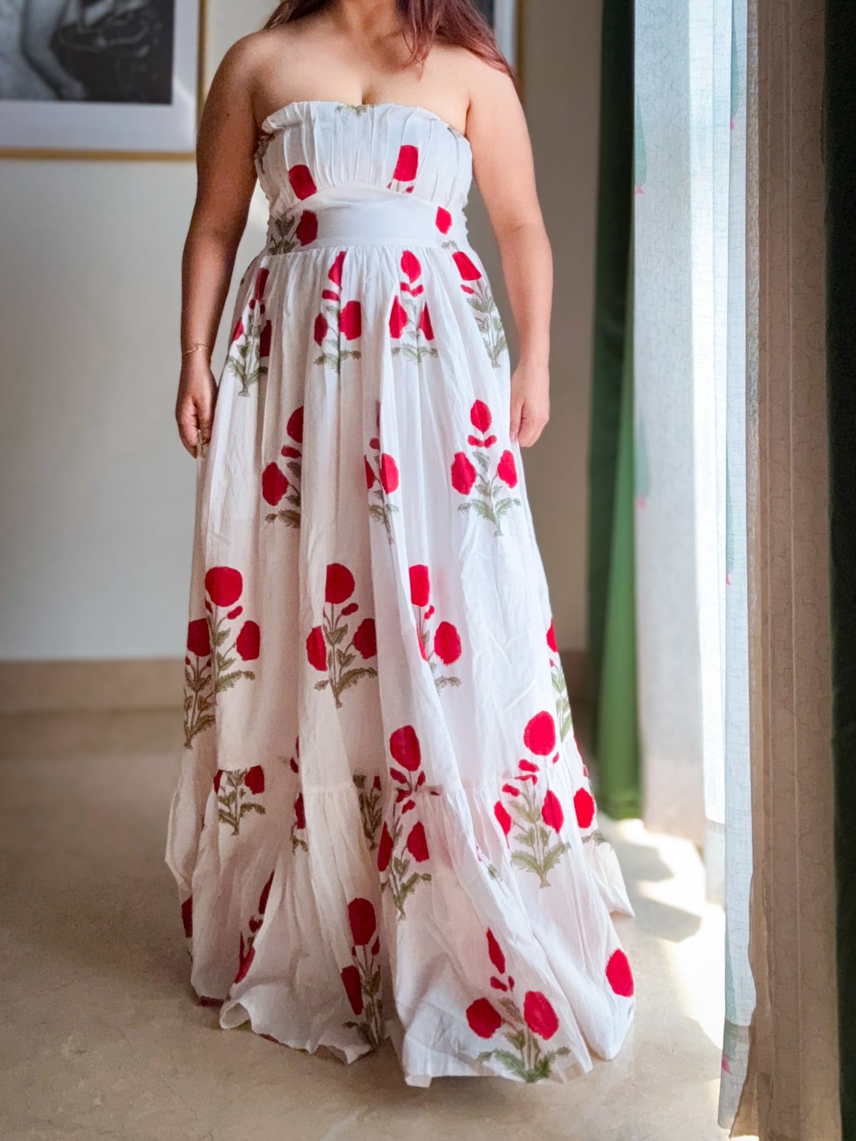 Rose Bloom Off Shoulder Dress