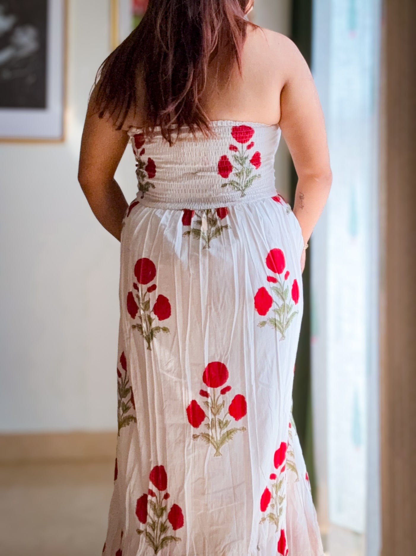 Rose Bloom Off Shoulder Dress