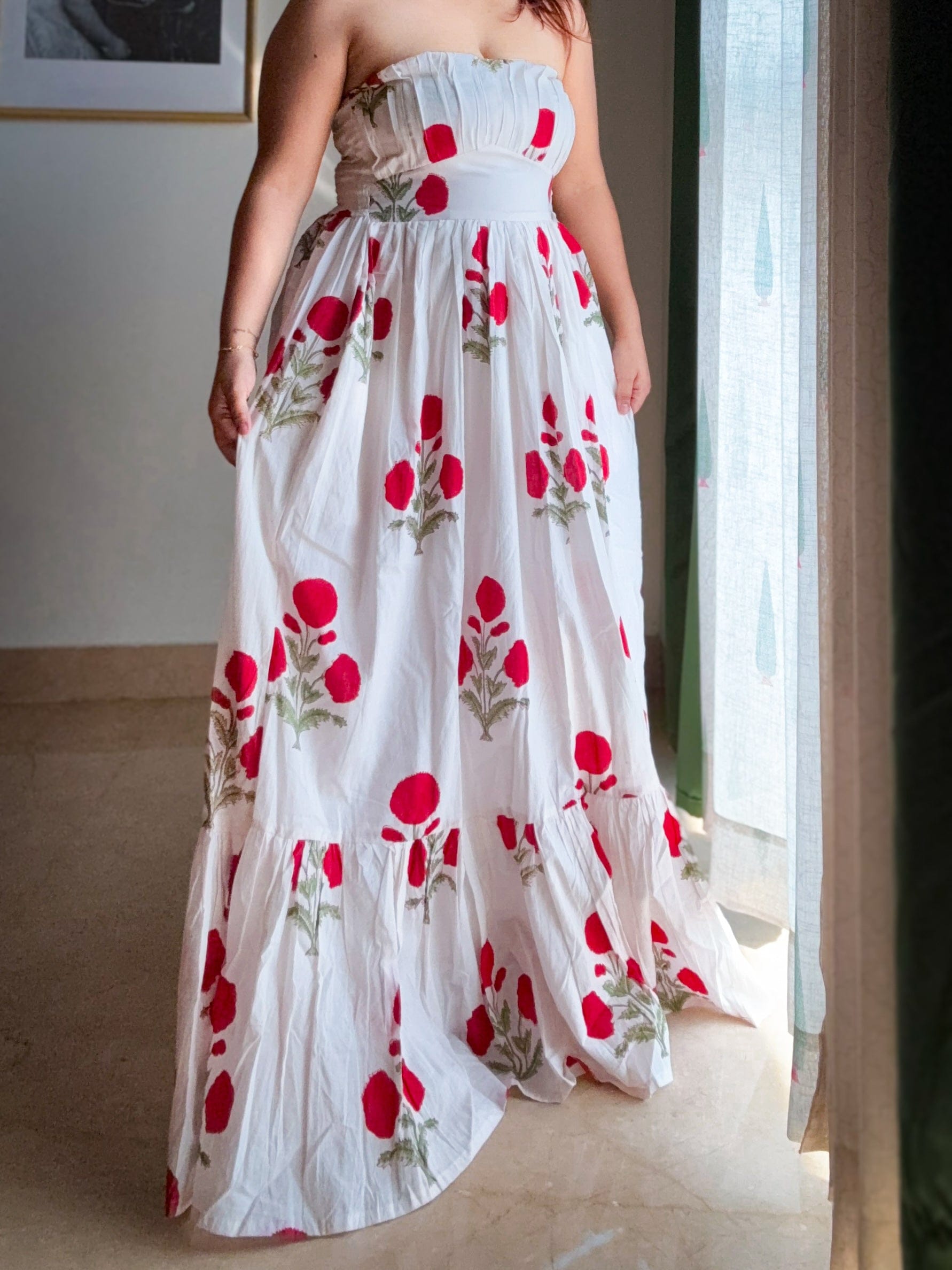 Rose Bloom Off Shoulder Dress