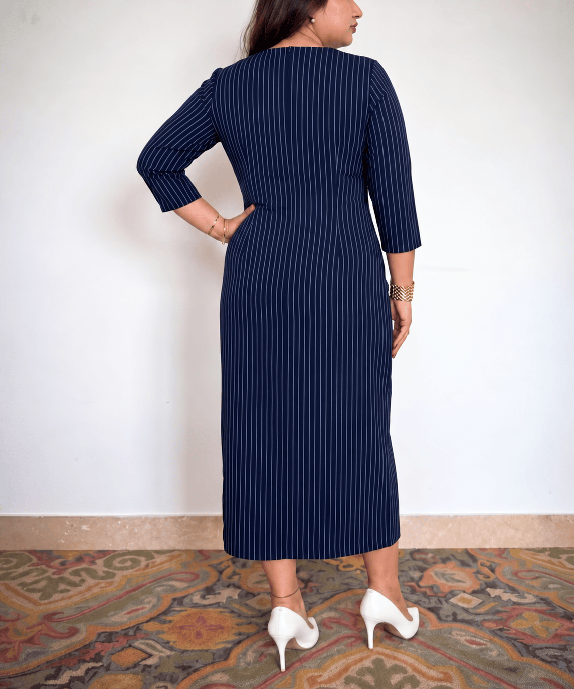 Navy Vivienne Dress - Ready To Ship