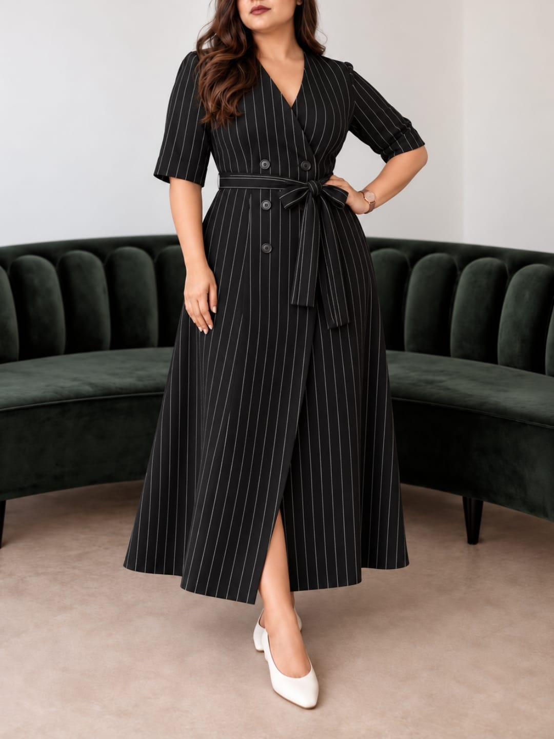 Trinity Pinstriped Dress