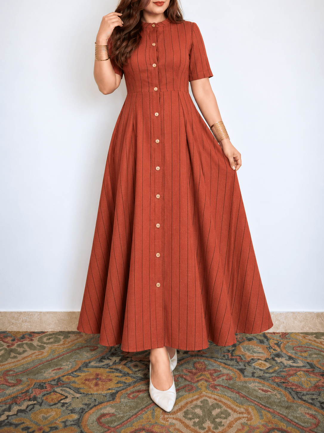 Lenora Pinstriped Dress