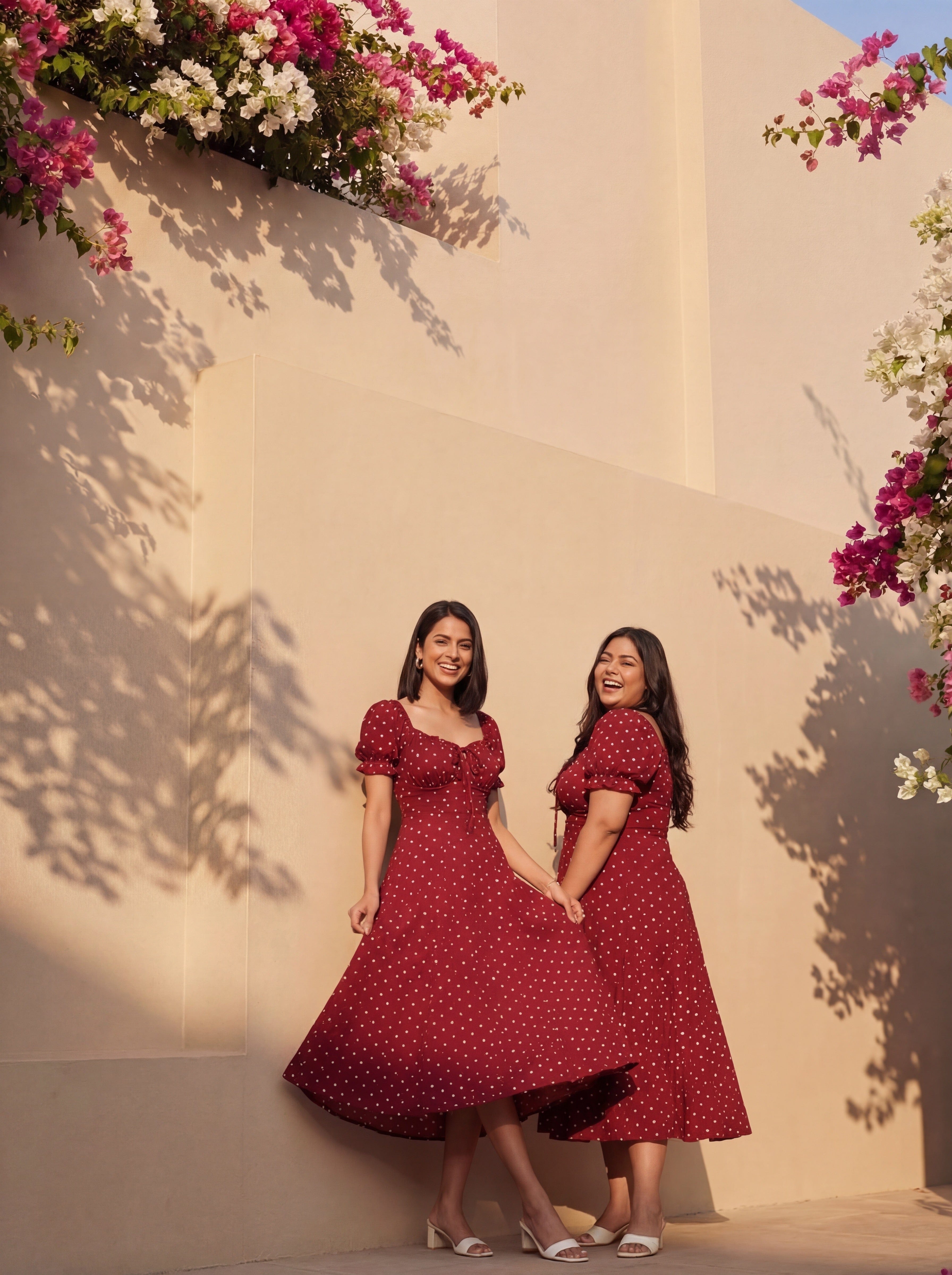 Maroon Polka Renee Dress