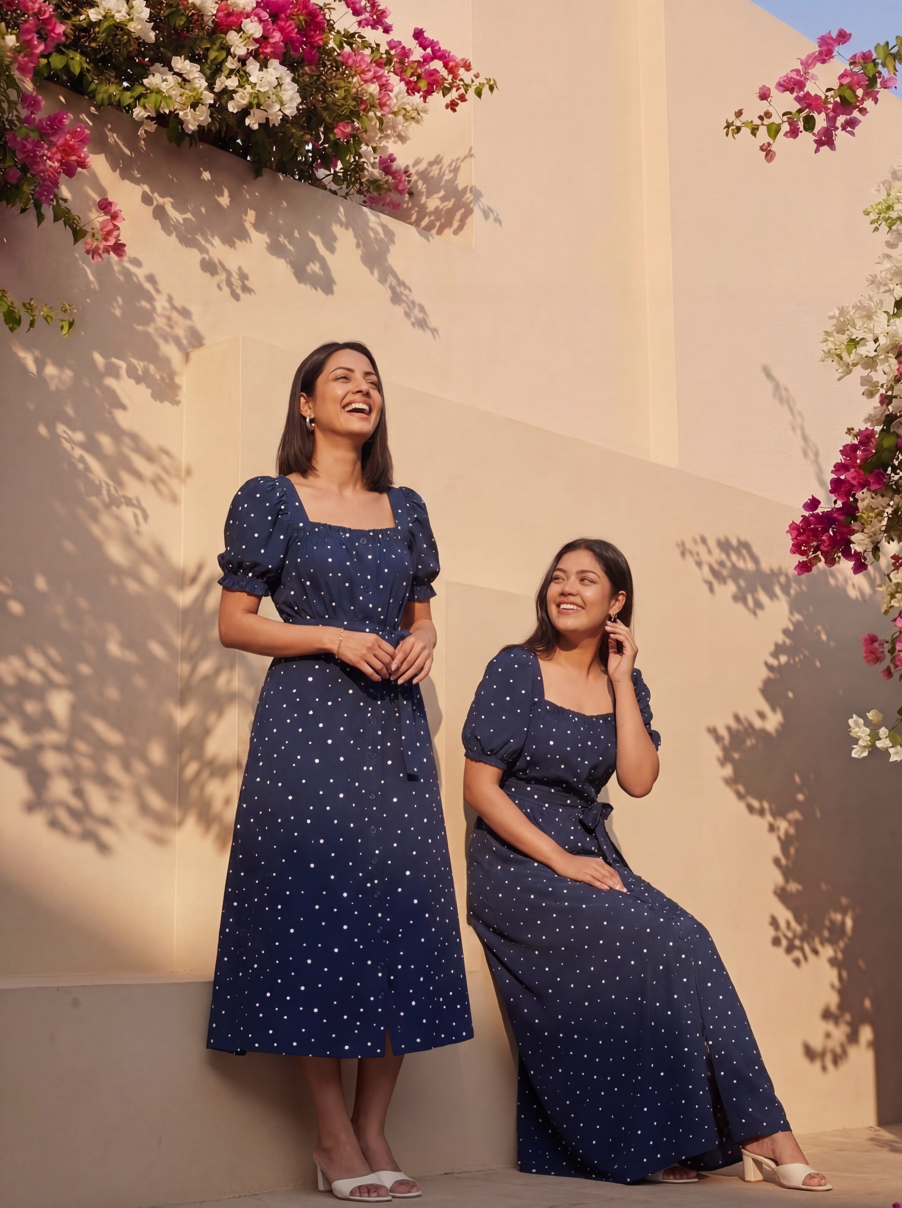 Navy Polka Mary Ann Dress